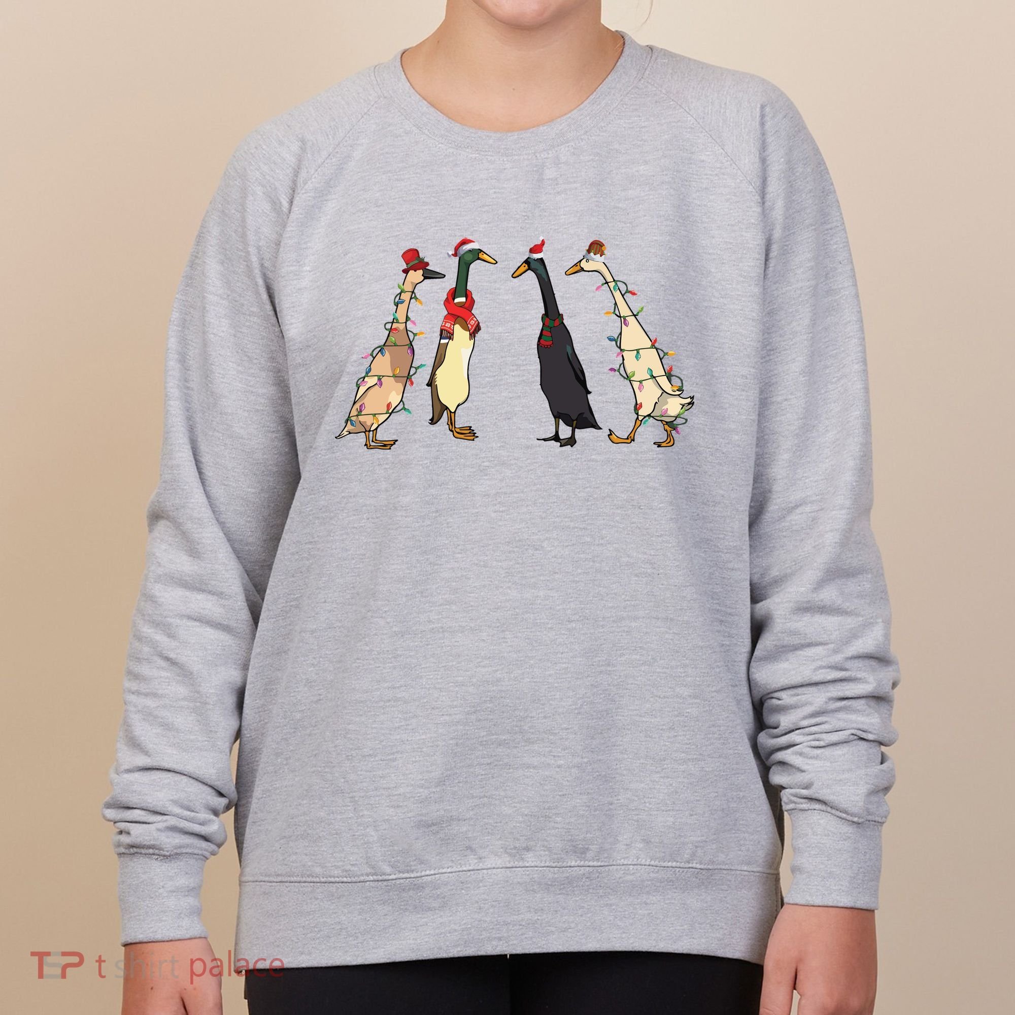 Christmas Ducks Lights Santa Ducks Merry Christmas Women's Sweatshirt