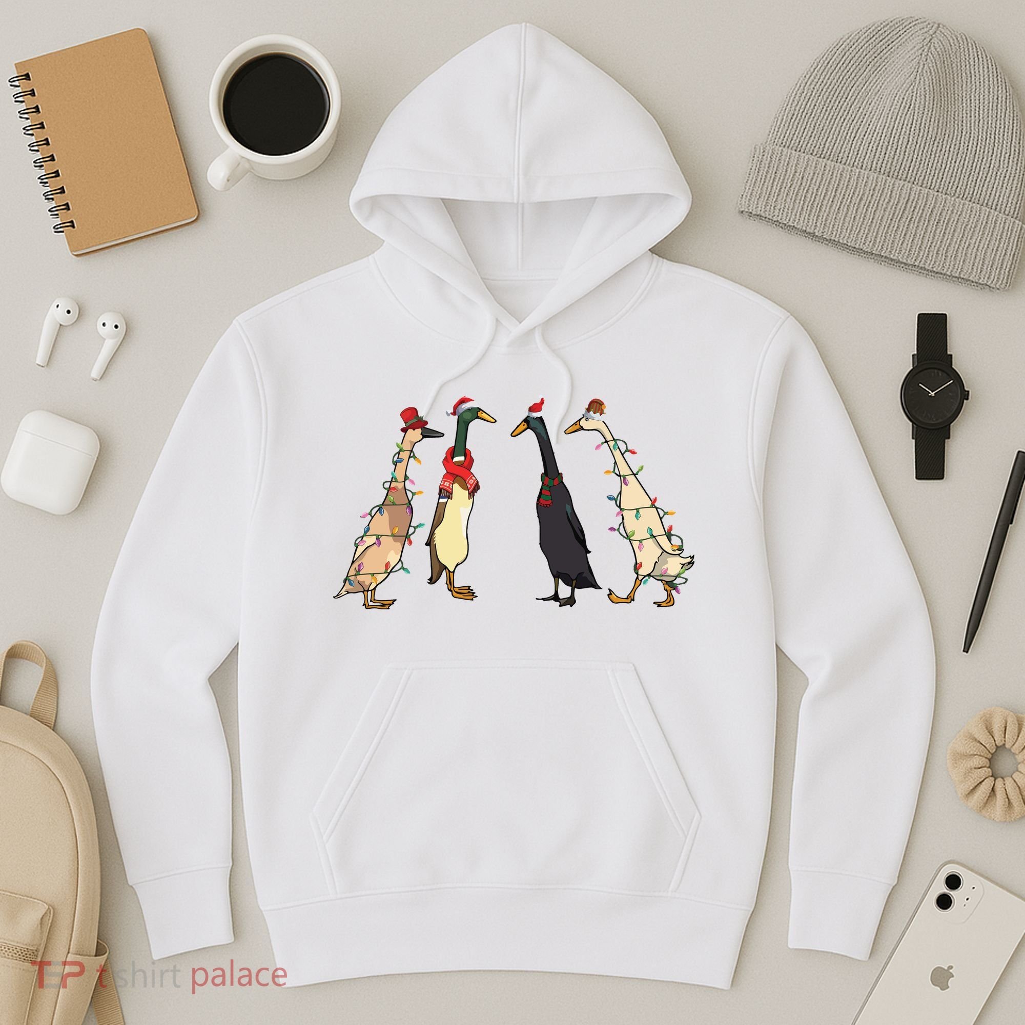 Christmas Ducks Lights Santa Ducks Merry Christmas Hoodie