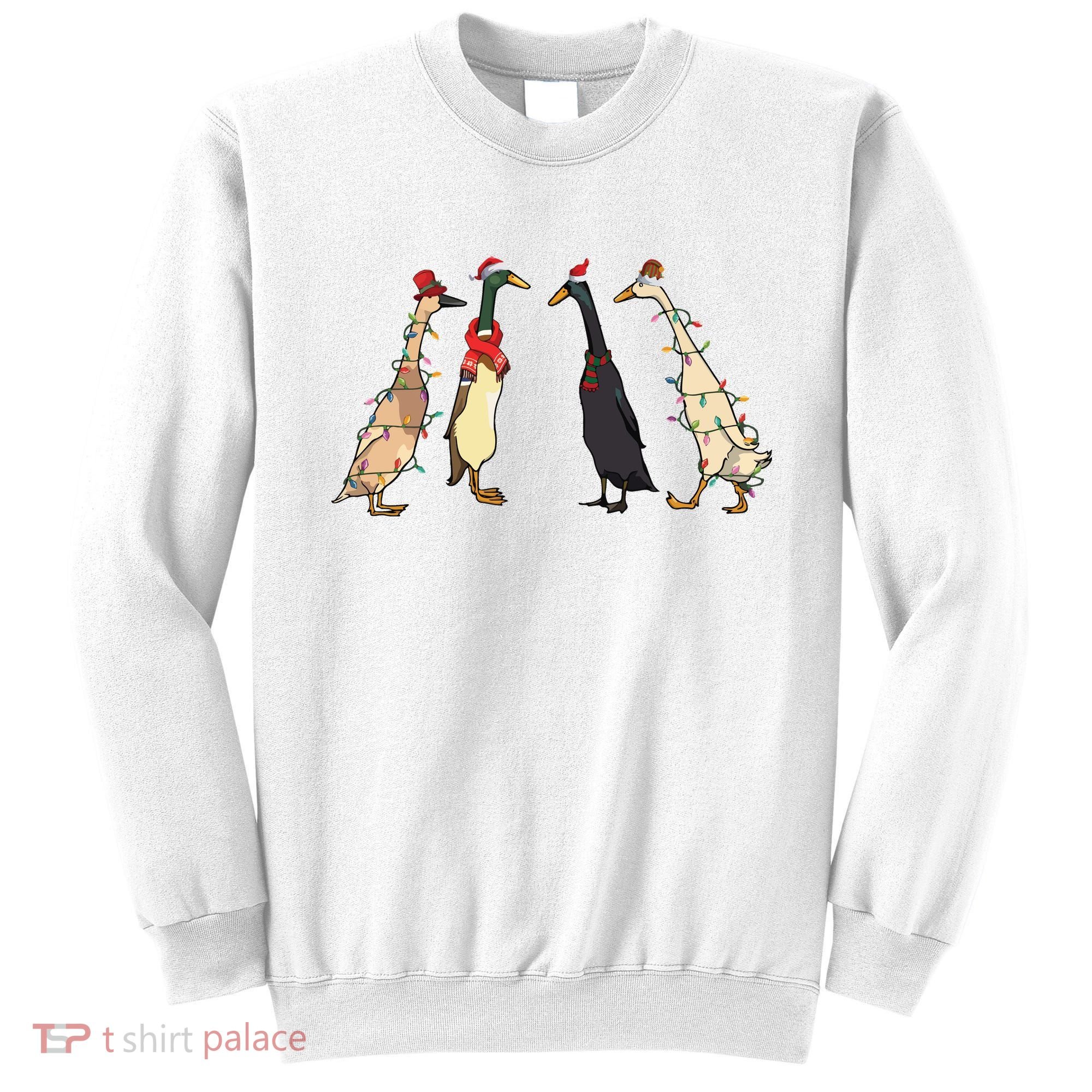 Christmas Ducks Lights Santa Ducks Merry Christmas Sweatshirt