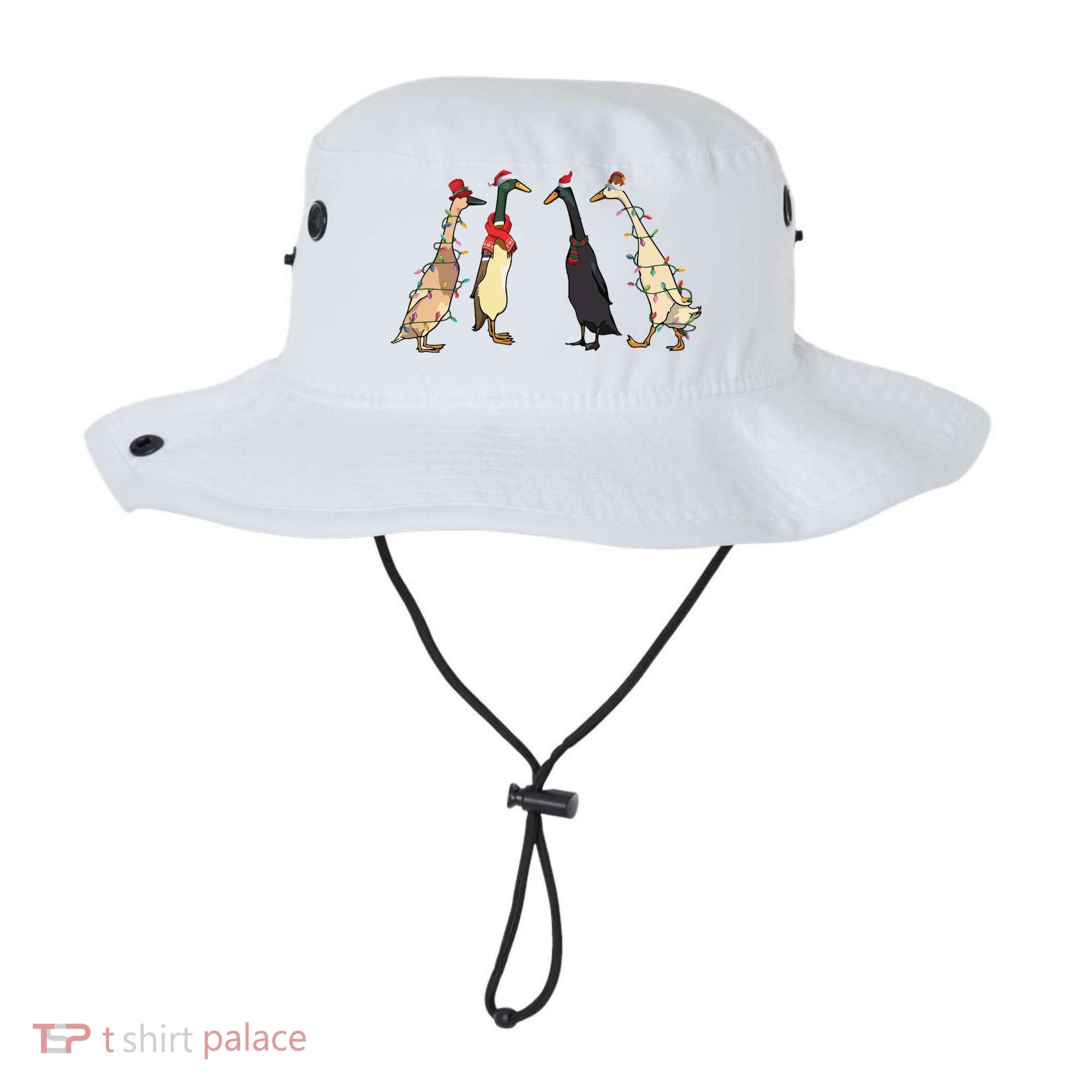 Christmas Ducks Lights Santa Ducks Merry Christmas Bucket Hat