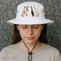 Christmas Ducks Lights Santa Ducks Merry Christmas Bucket Hat thumb 3
