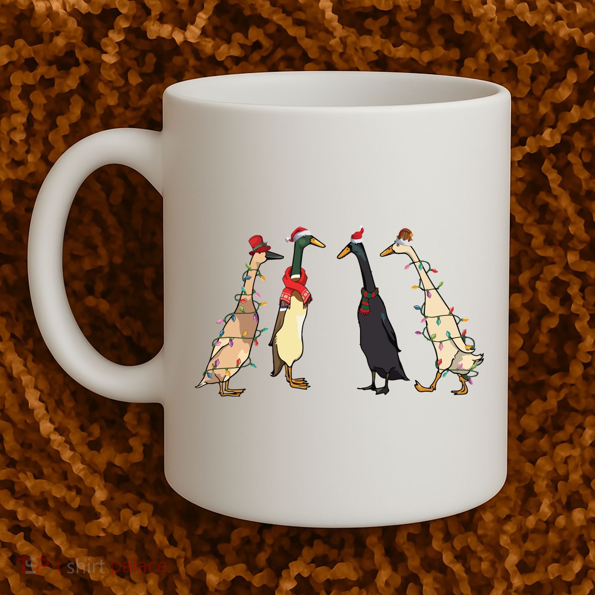 Christmas Ducks Lights Santa Ducks Merry Christmas Coffee Mug