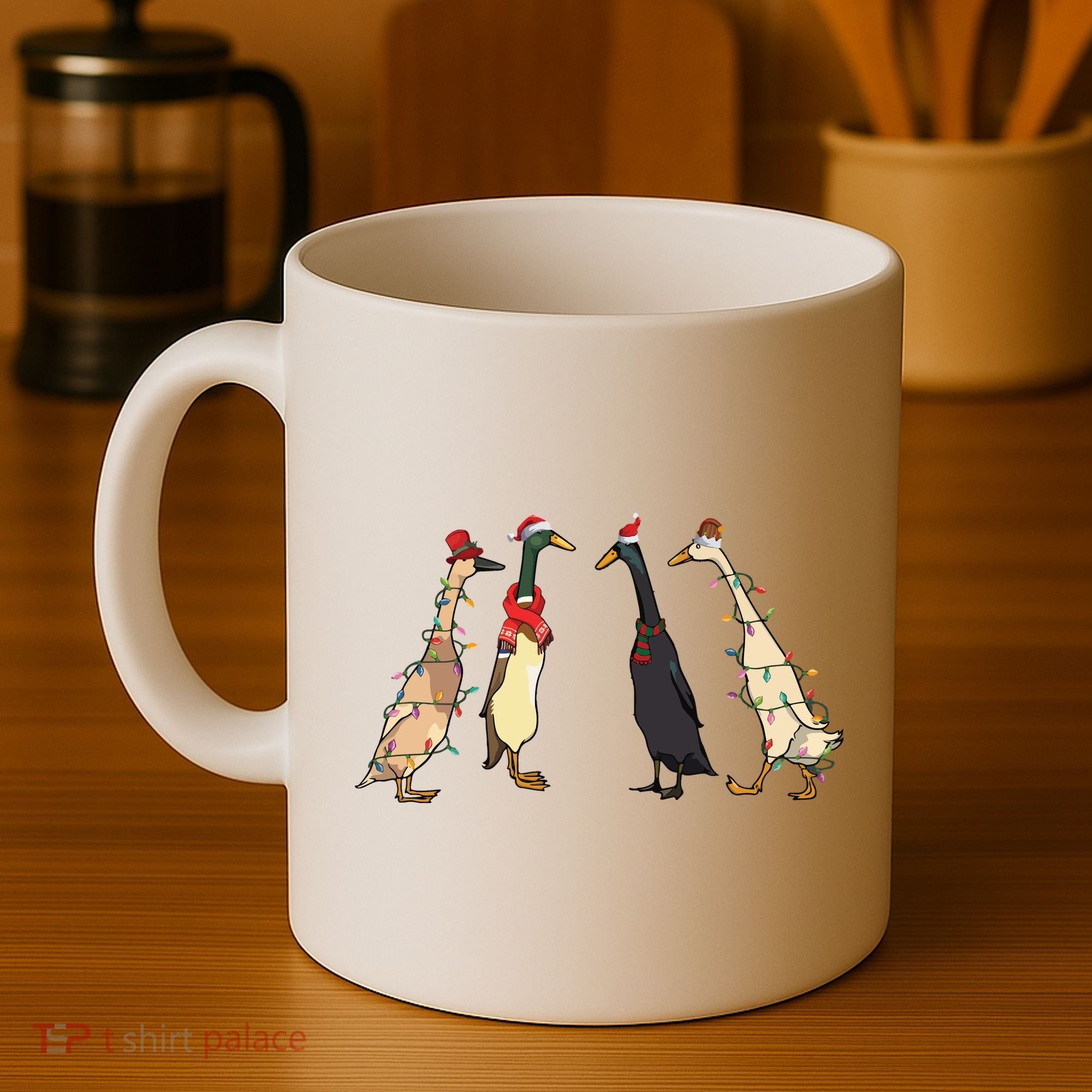 Christmas Ducks Lights Santa Ducks Merry Christmas Coffee Mug