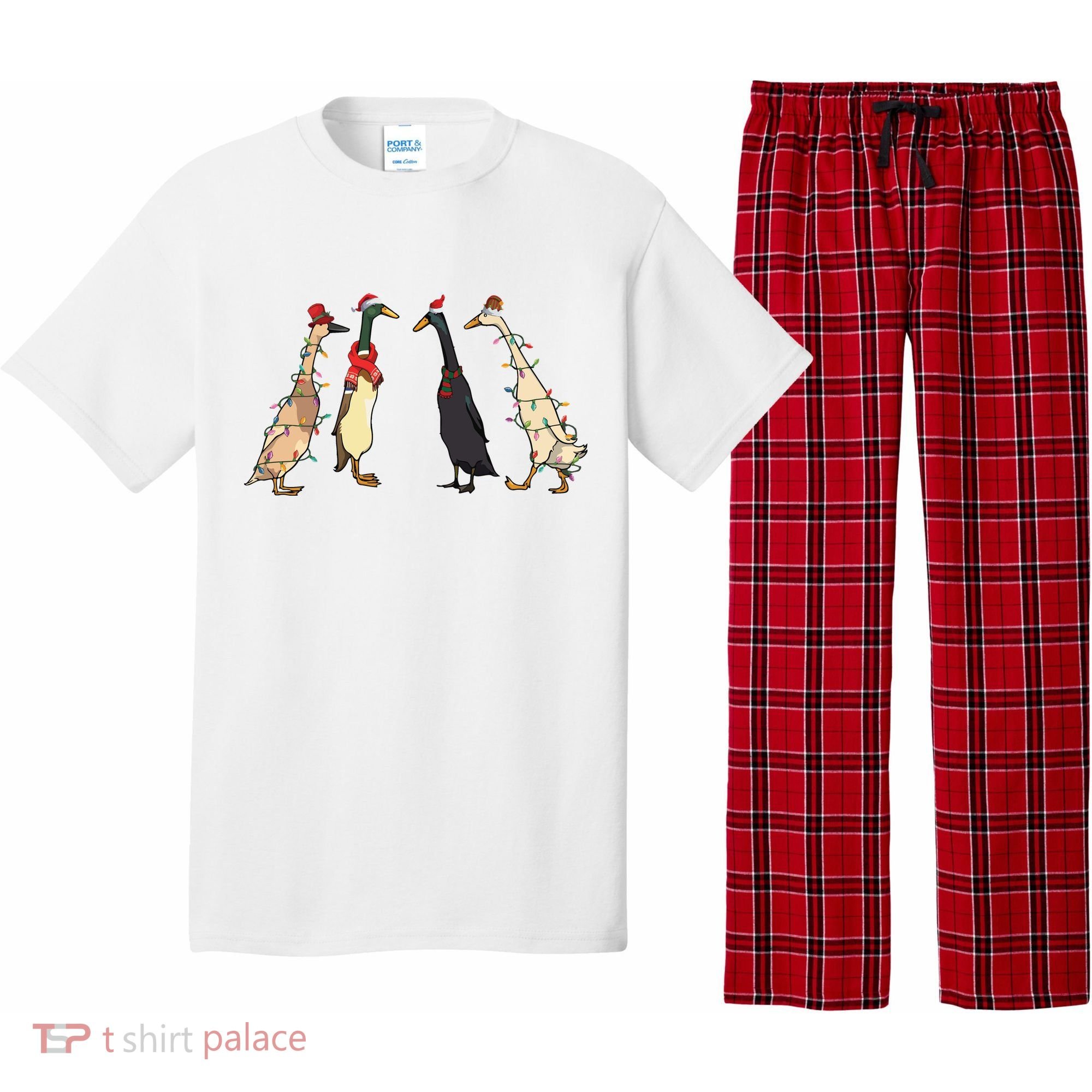 Christmas Ducks Lights Santa Ducks Merry Christmas Pajama Set