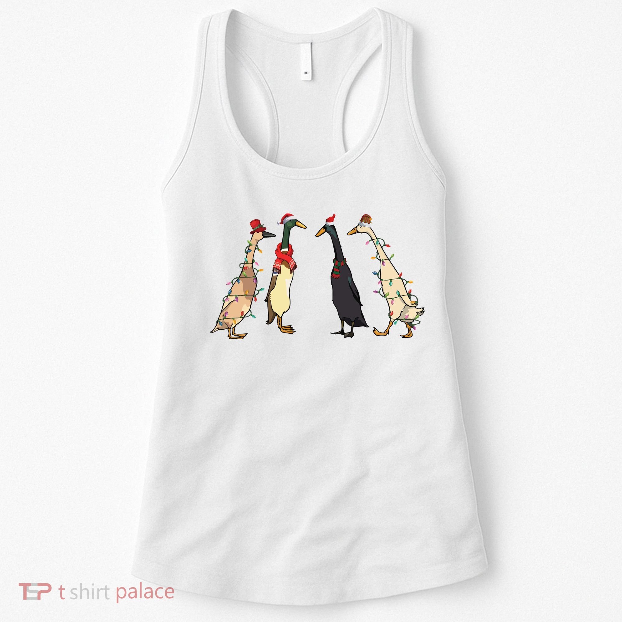 Christmas Ducks Lights Santa Ducks Merry Christmas Women's Tank Top
