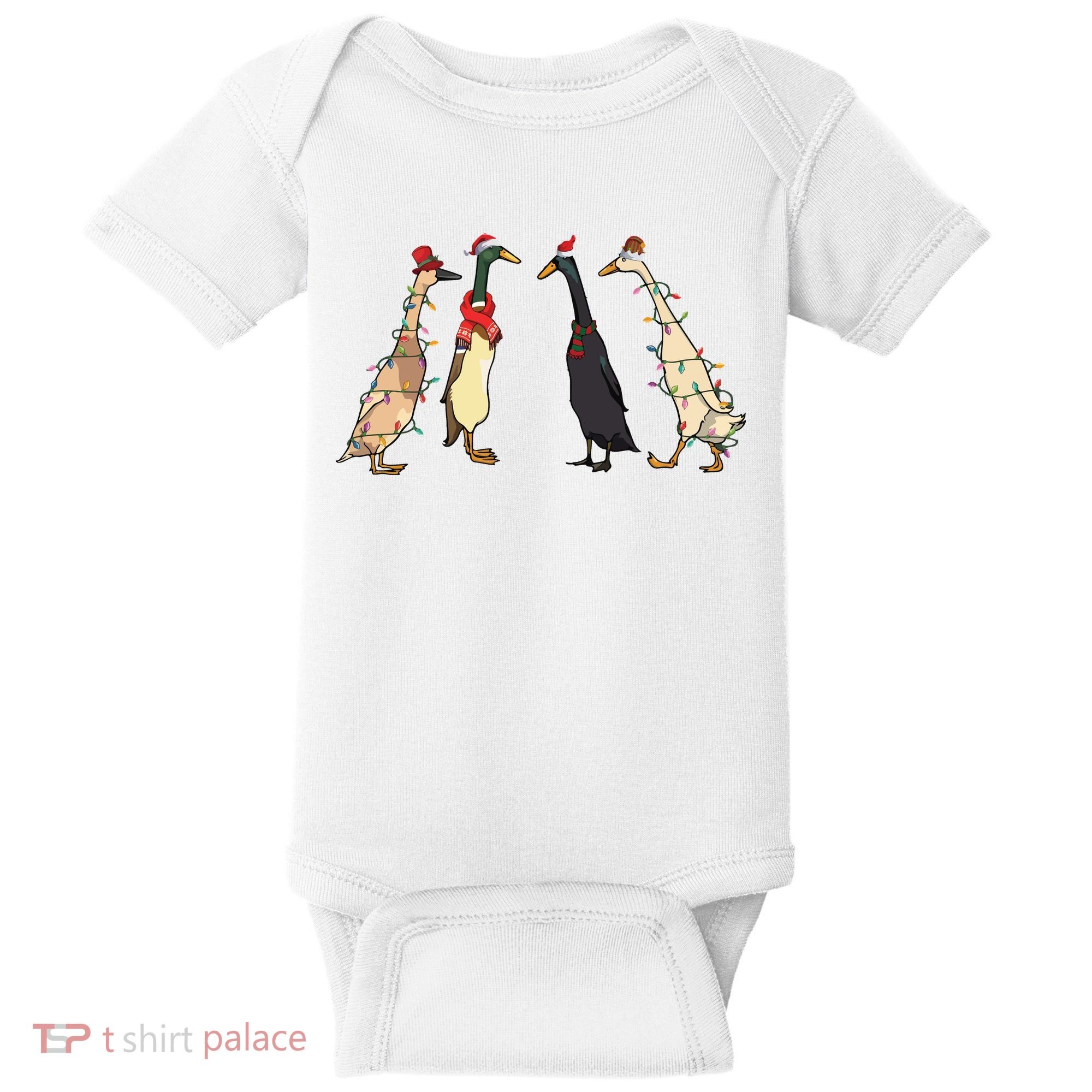 Christmas Ducks Lights Santa Ducks Merry Christmas Baby Bodysuit