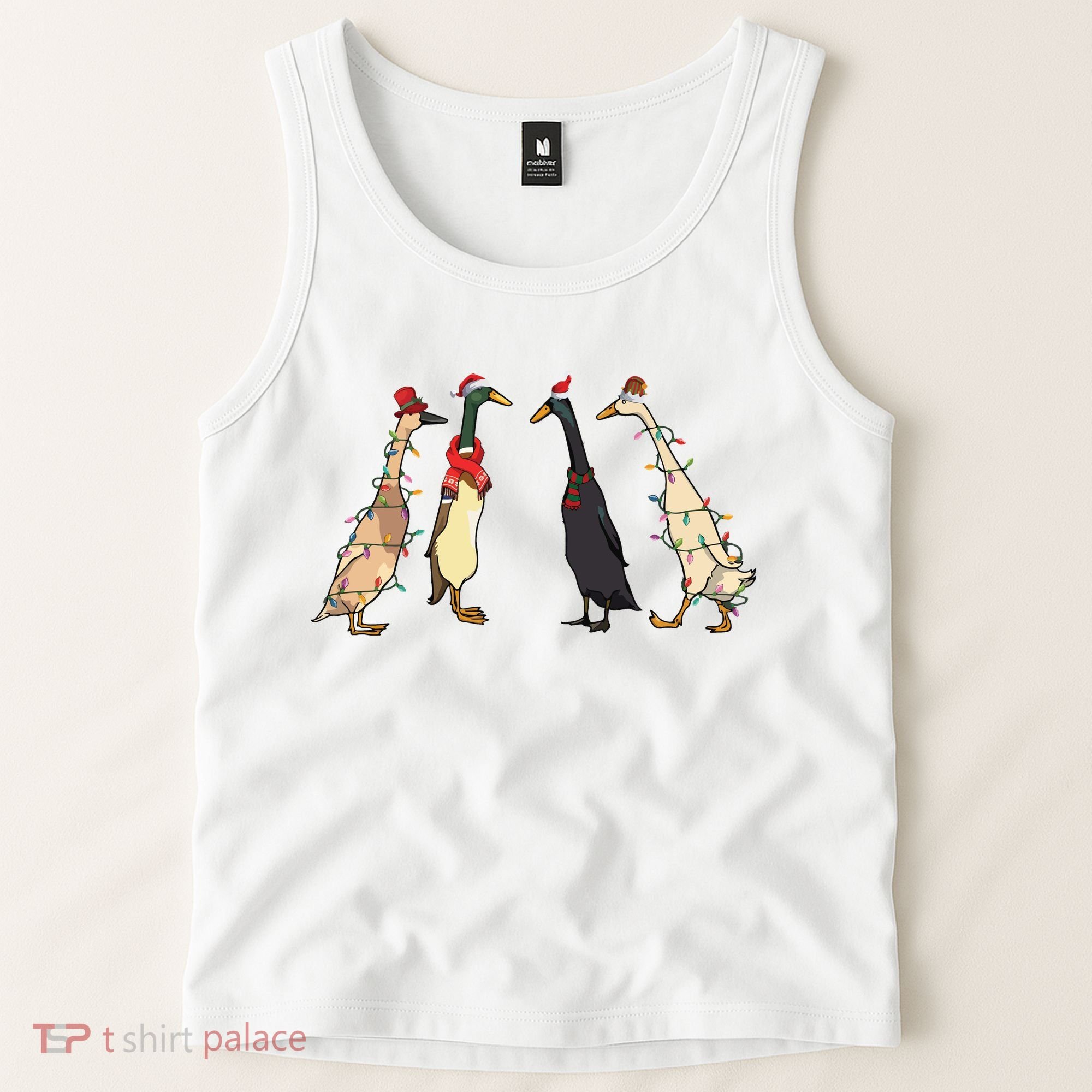 Christmas Ducks Lights Santa Ducks Merry Christmas Tank Top