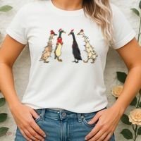 Christmas Ducks Lights Santa Ducks Merry Christmas Women's T-Shirt thumb 2