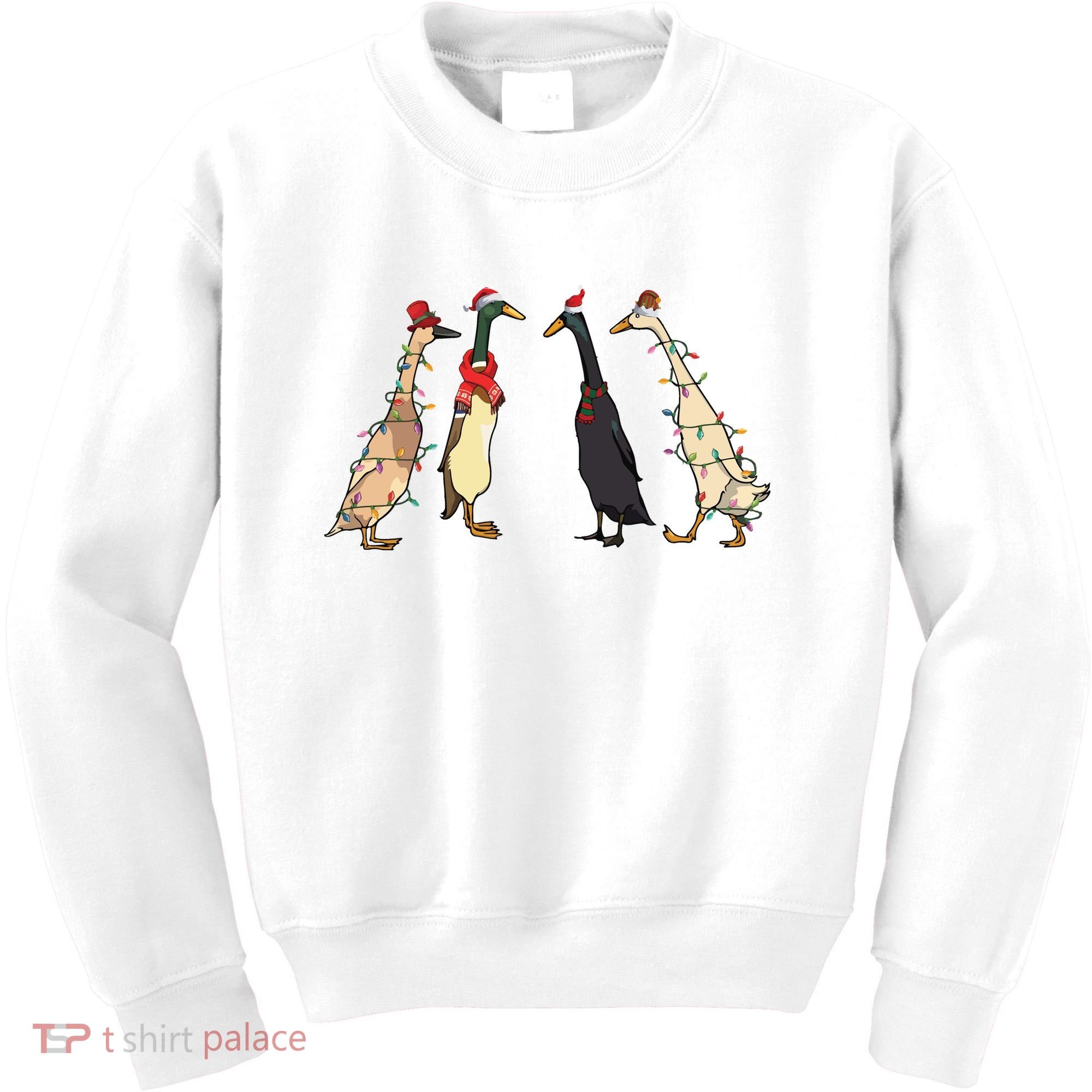 Christmas Ducks Lights Santa Ducks Merry Christmas Kids Sweatshirt