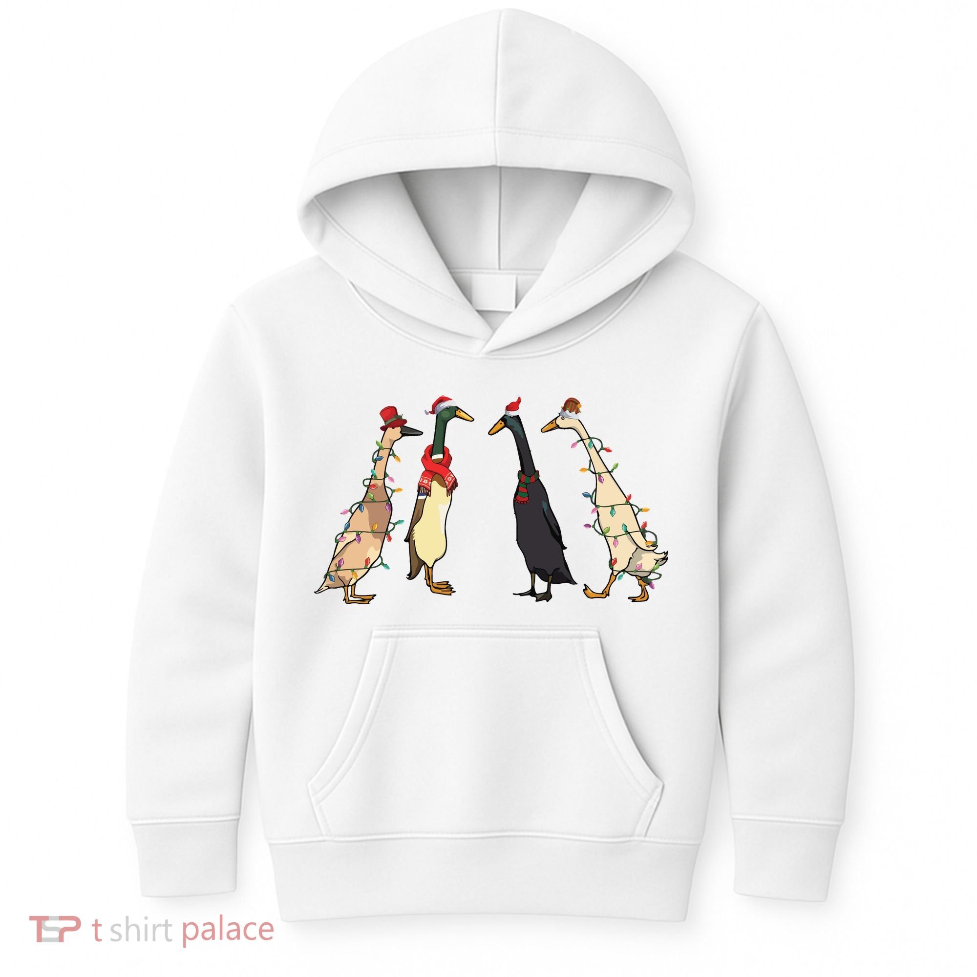 Christmas Ducks Lights Santa Ducks Merry Christmas Kids Hoodie