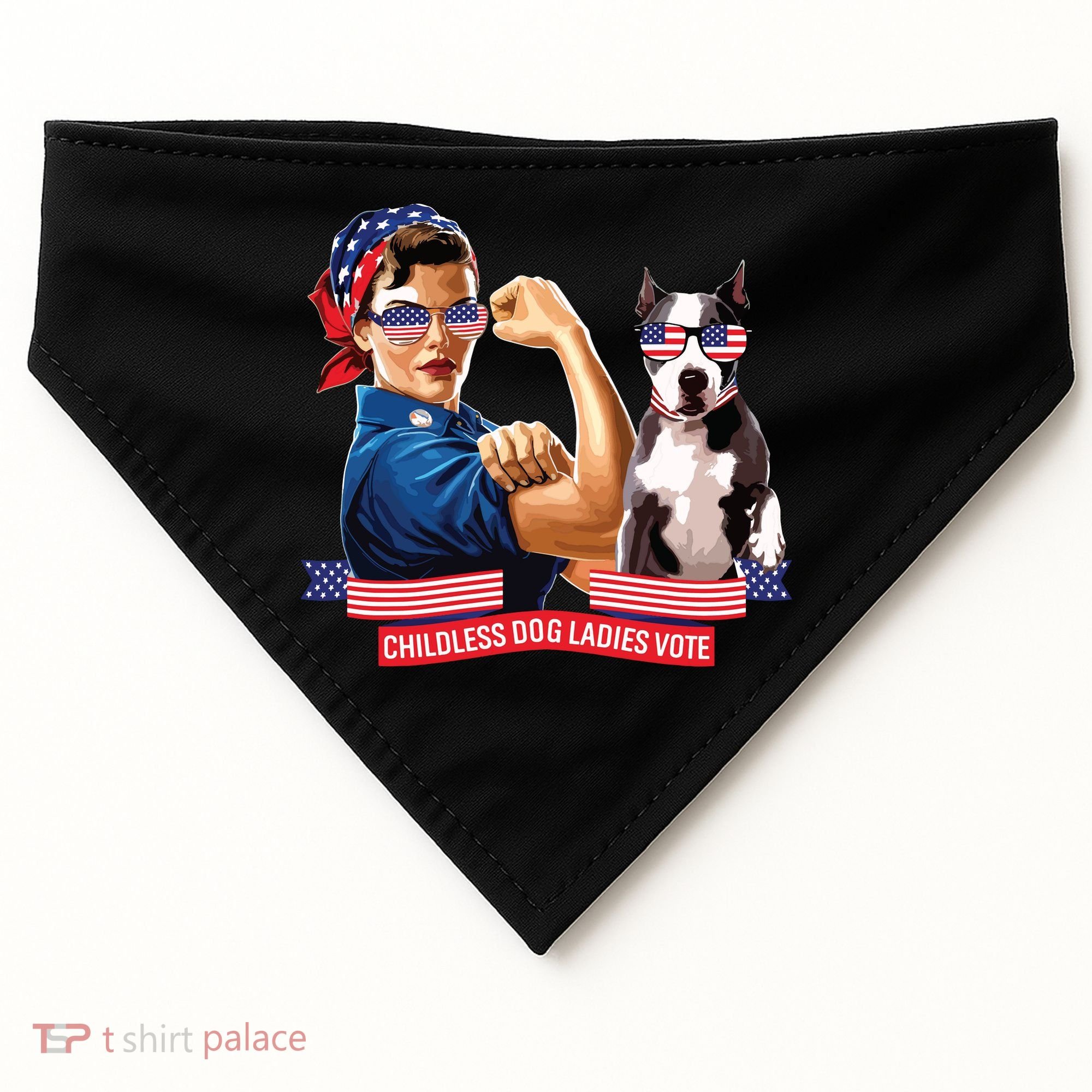 Childless Dog Lady Is Voting Kamala Election Usa 2024 USA-Made Doggie Bandana