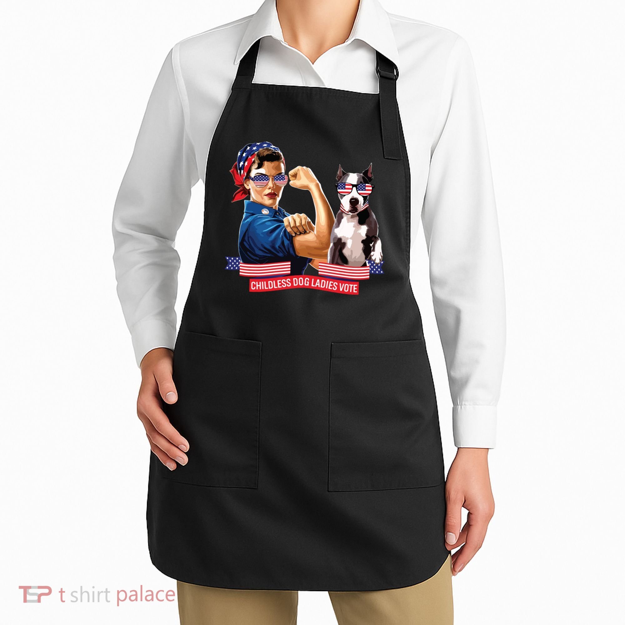 Childless Dog Lady Is Voting Kamala Election Usa 2024 Apron