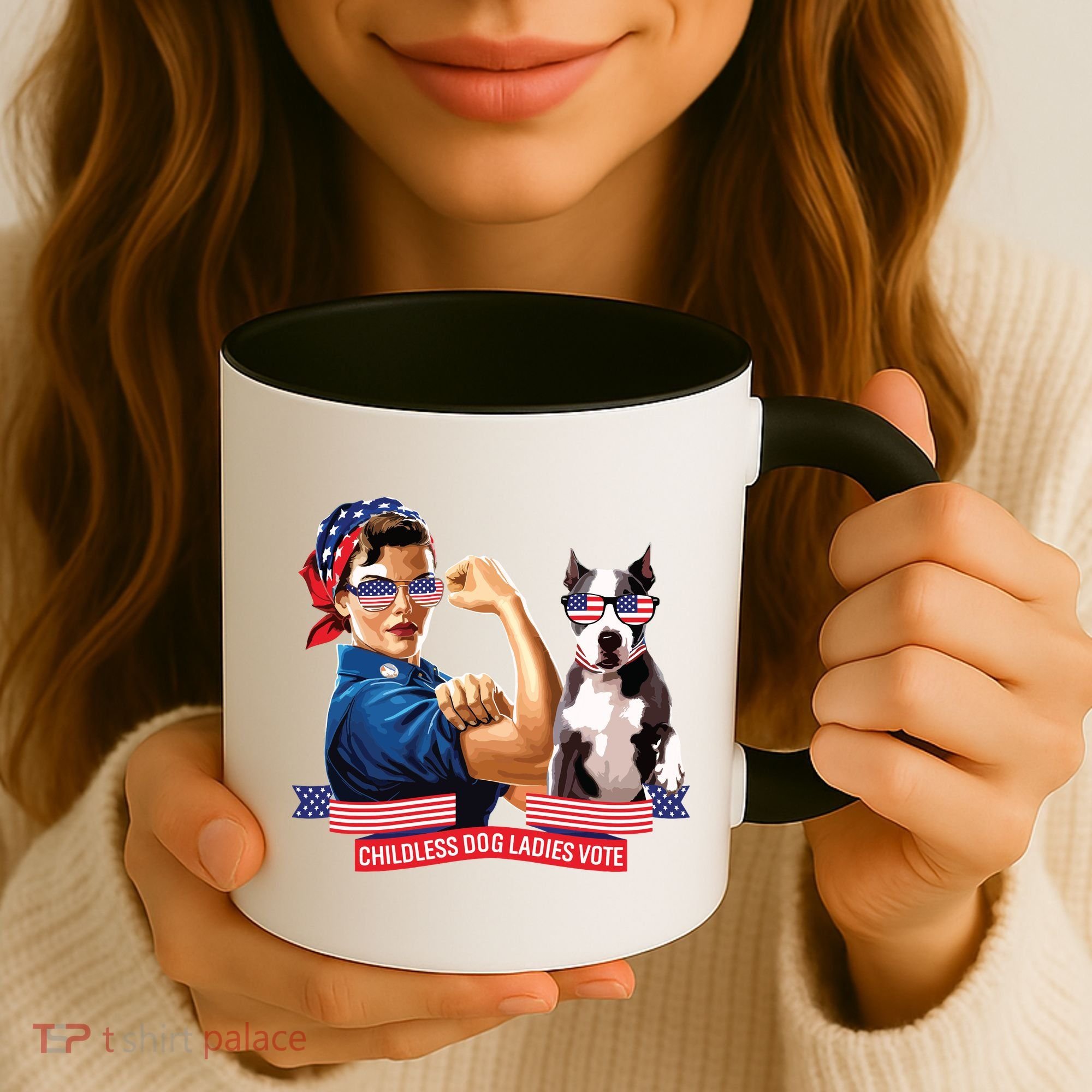 Childless Dog Lady Is Voting Kamala Election Usa 2024 Coffee Mug