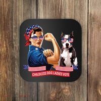 Childless Dog Lady Is Voting Kamala Election Usa 2024 Coaster thumb 0