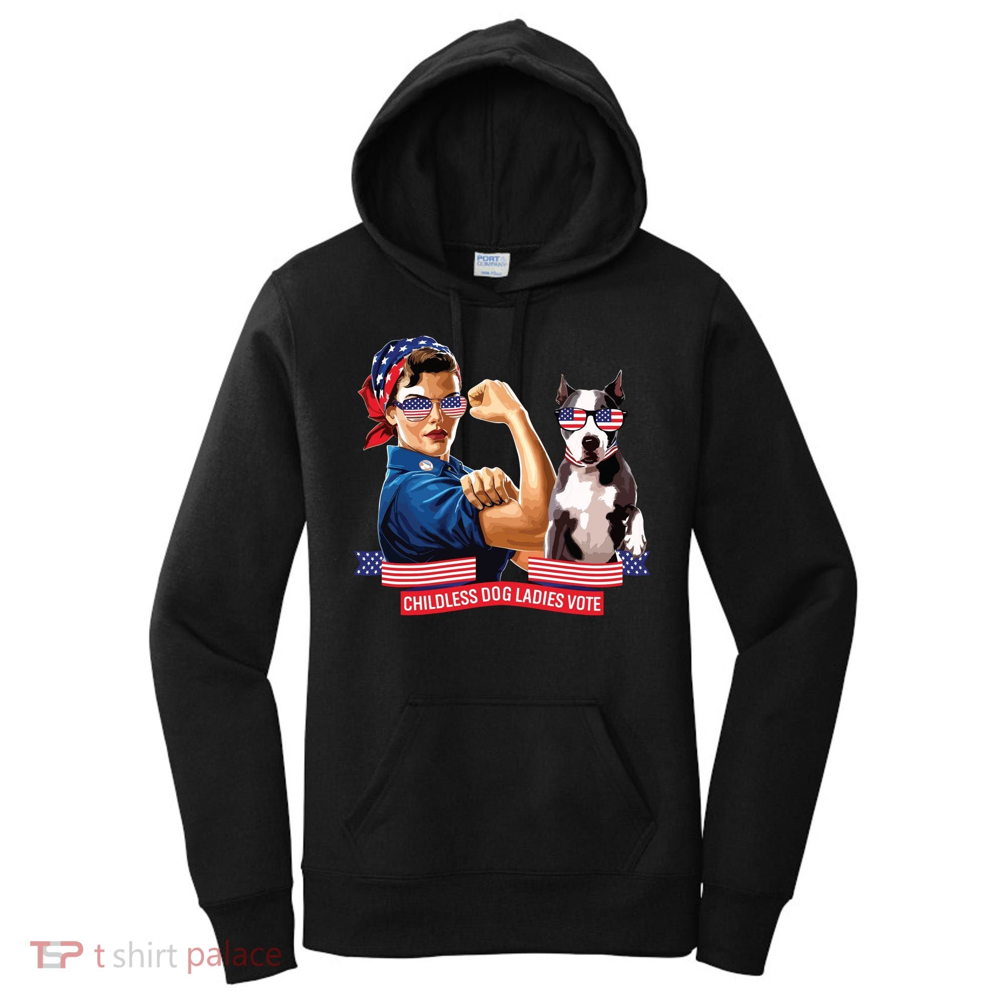 Childless Dog Lady Is Voting Kamala Election Usa 2024 Women's Hoodie