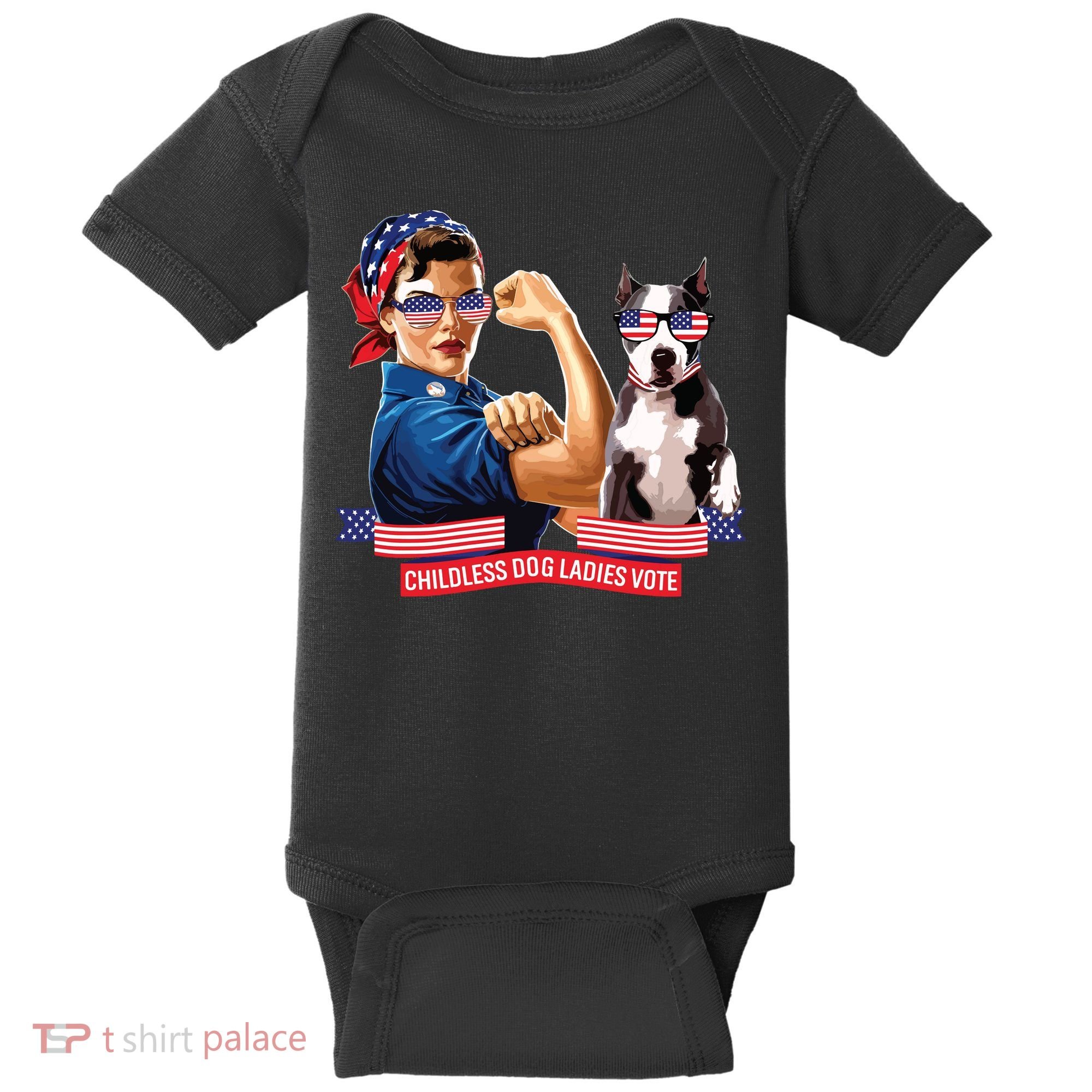 Childless Dog Lady Is Voting Kamala Election Usa 2024 Baby Bodysuit