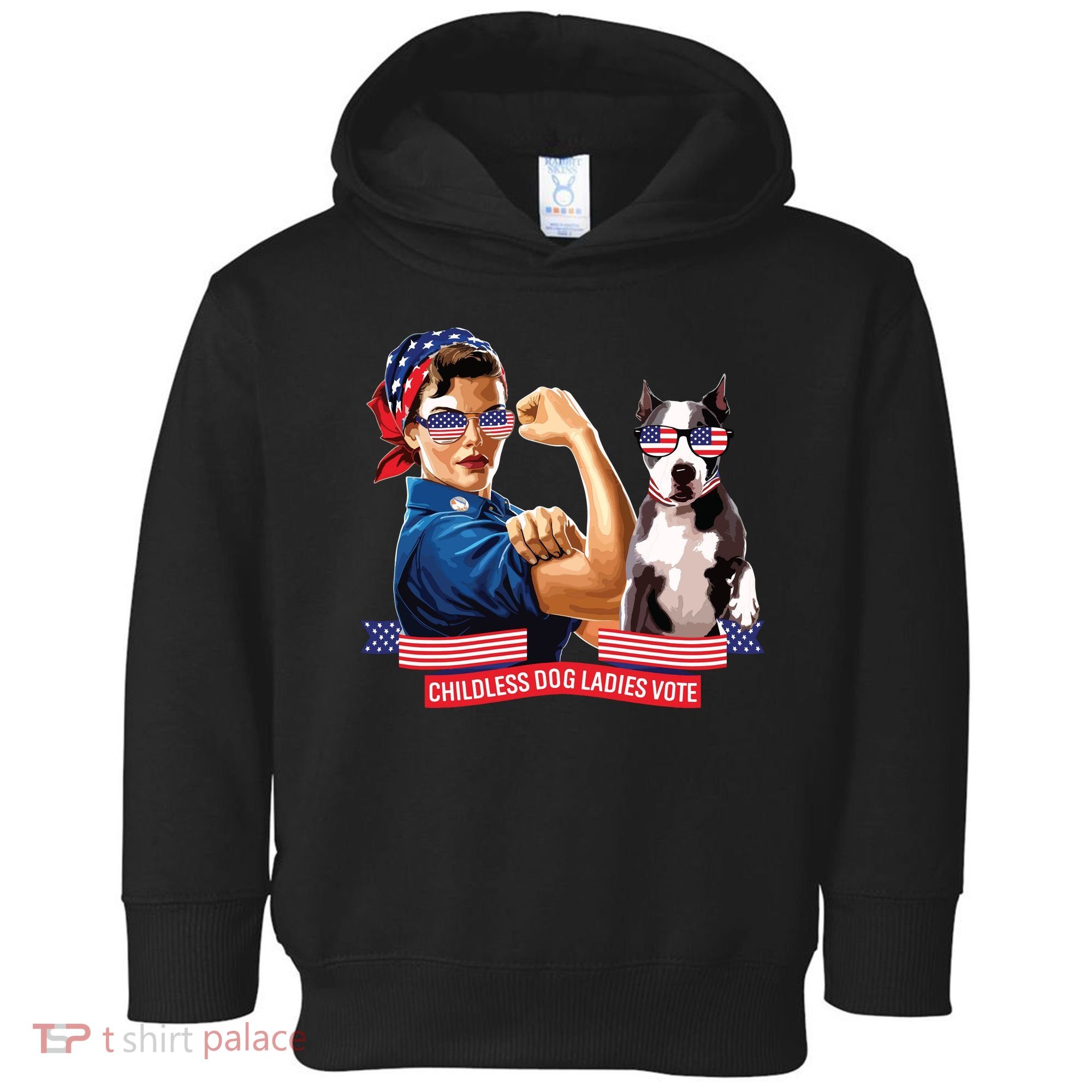 Childless Dog Lady Is Voting Kamala Election Usa 2024 Toddler Hoodie