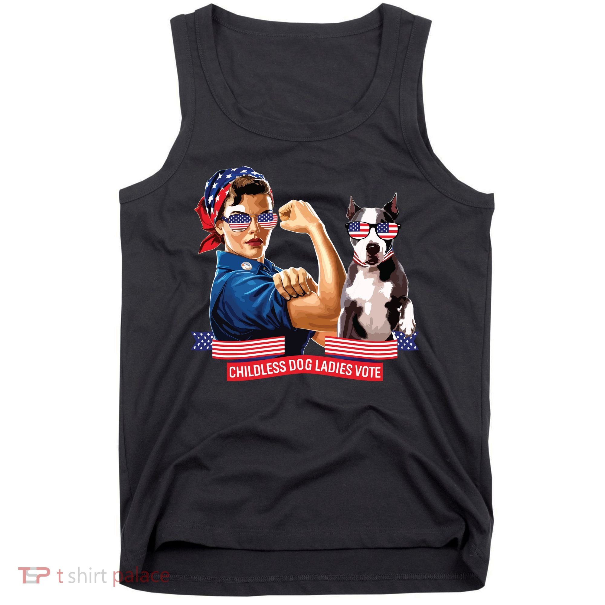 Childless Dog Lady Is Voting Kamala Election Usa 2024 Tank Top