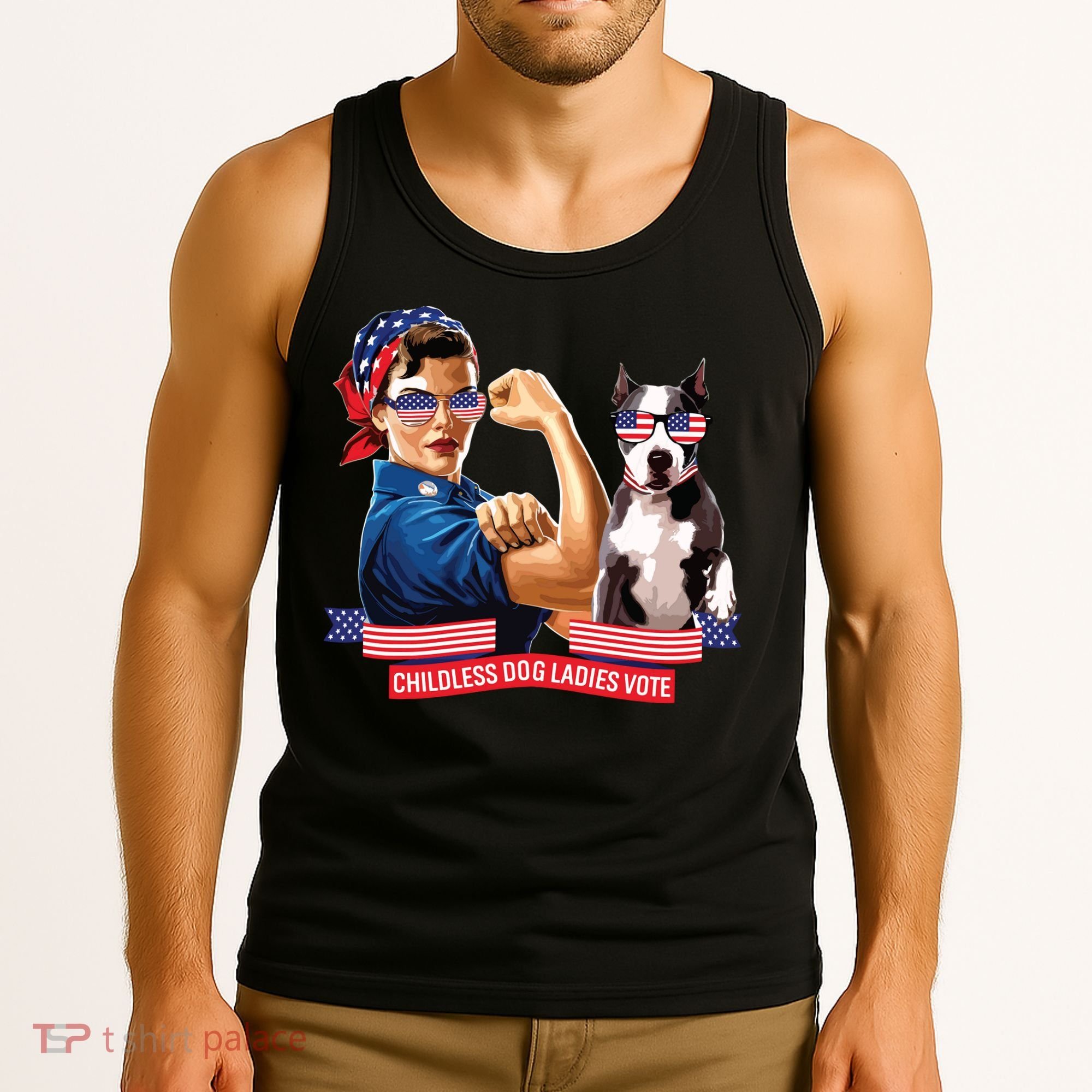 Childless Dog Lady Is Voting Kamala Election Usa 2024 Tank Top