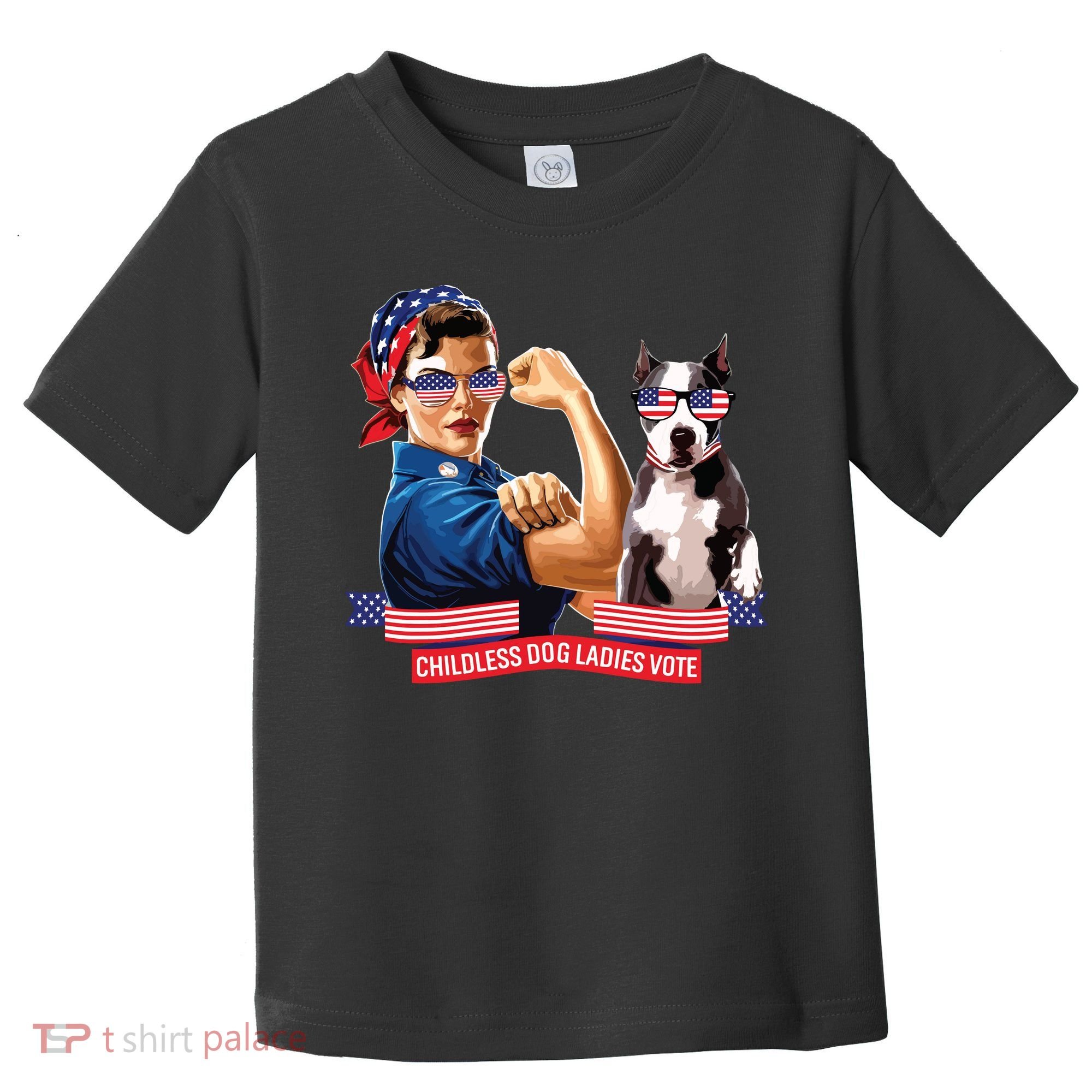 Childless Dog Lady Is Voting Kamala Election Usa 2024 Toddler T-Shirt