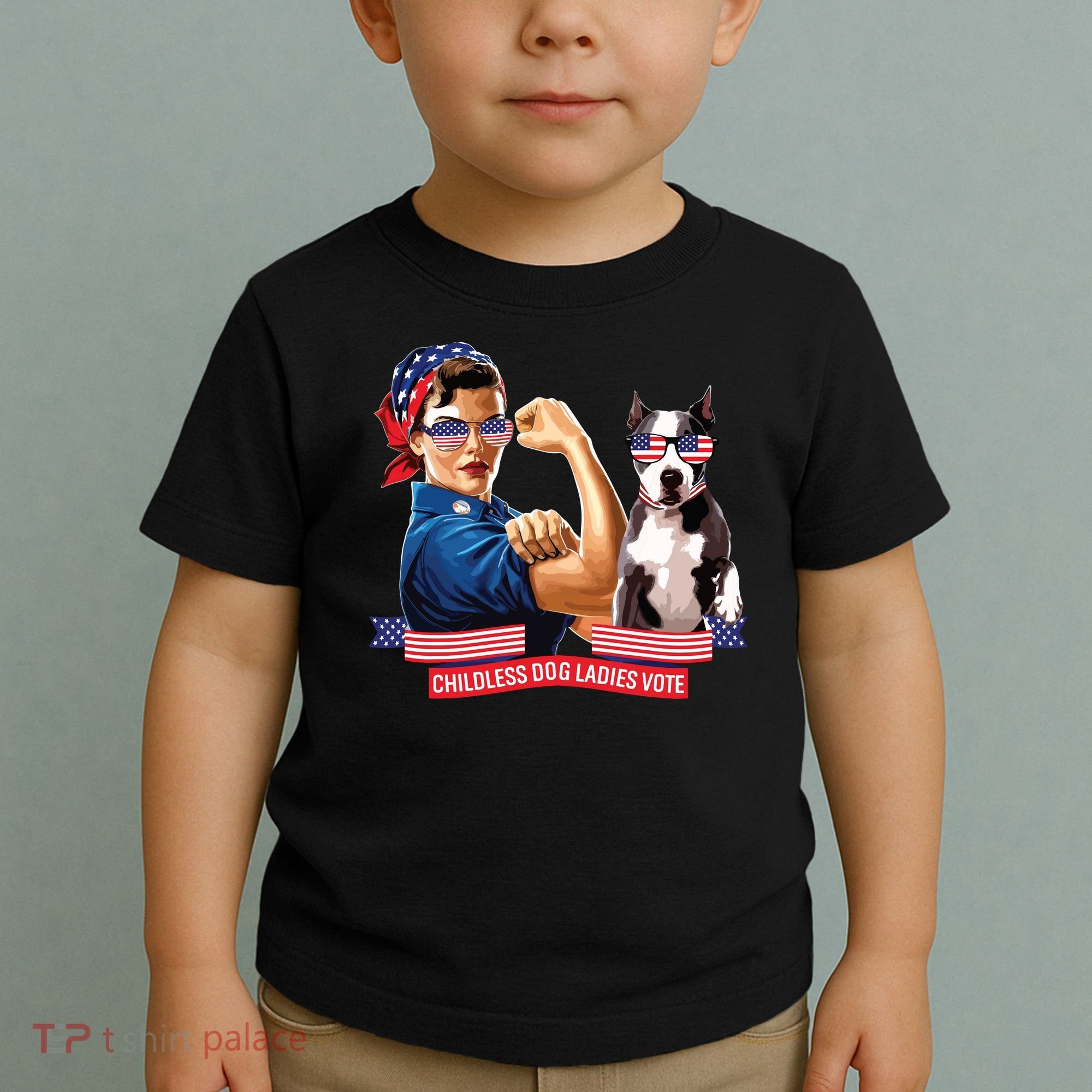 Childless Dog Lady Is Voting Kamala Election Usa 2024 Toddler T-Shirt