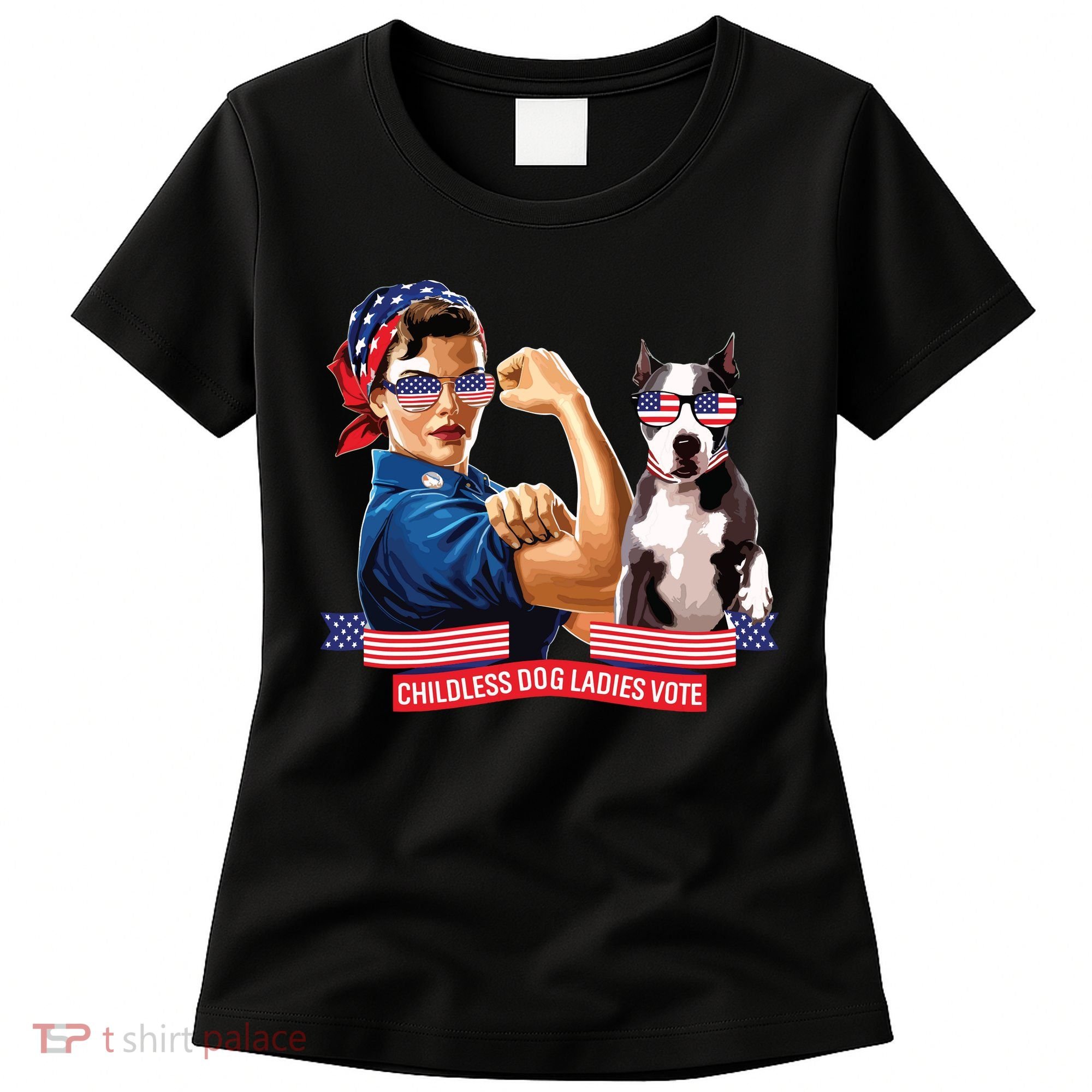 Childless Dog Lady Is Voting Kamala Election Usa 2024 Women's T-Shirt