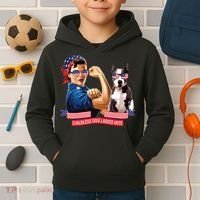 Childless Dog Lady Is Voting Kamala Election Usa 2024 Kids Hoodie thumb 2