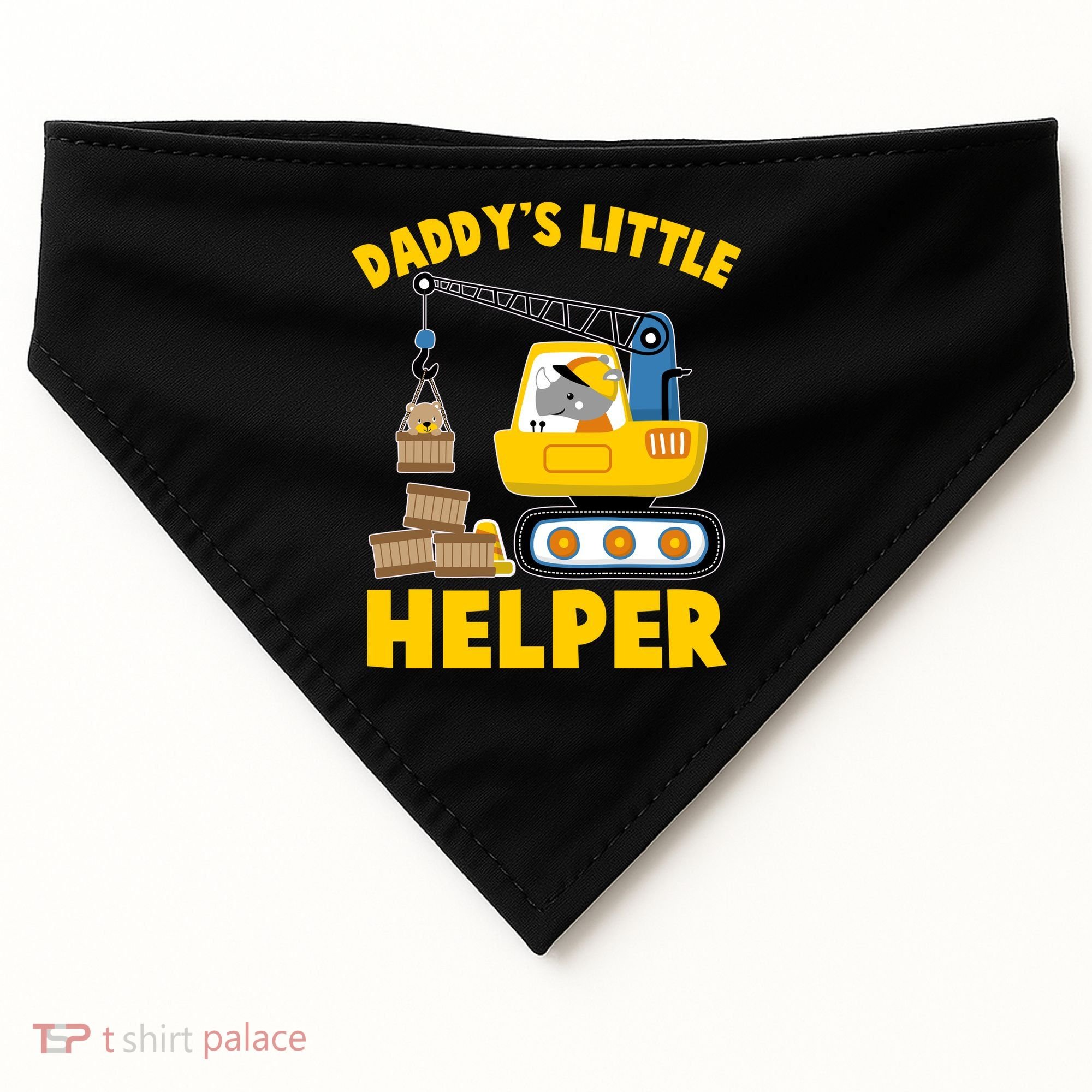 Cute Daddy's Little Helper Construction USA-Made Doggie Bandana