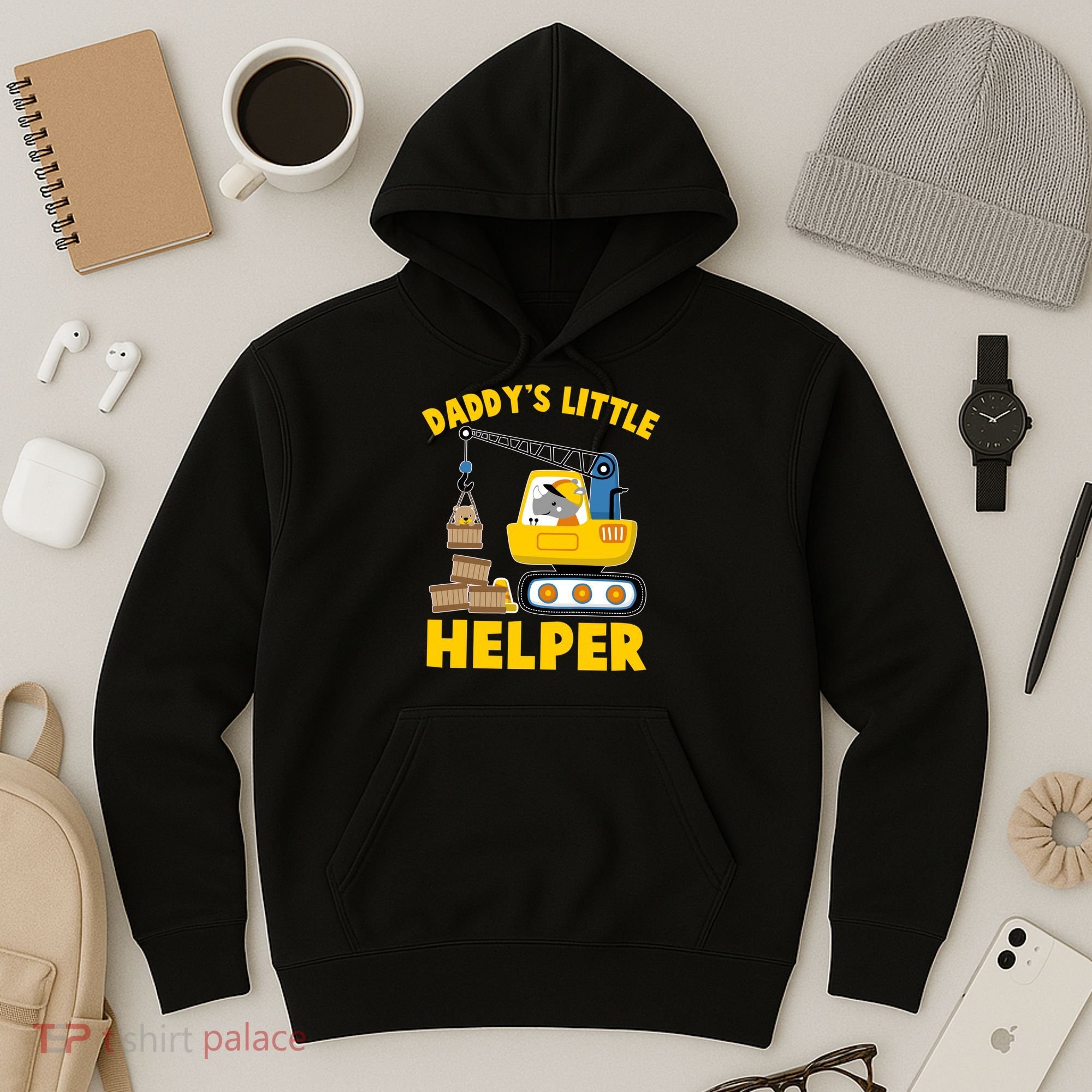 Cute Daddy's Little Helper Construction Hoodie