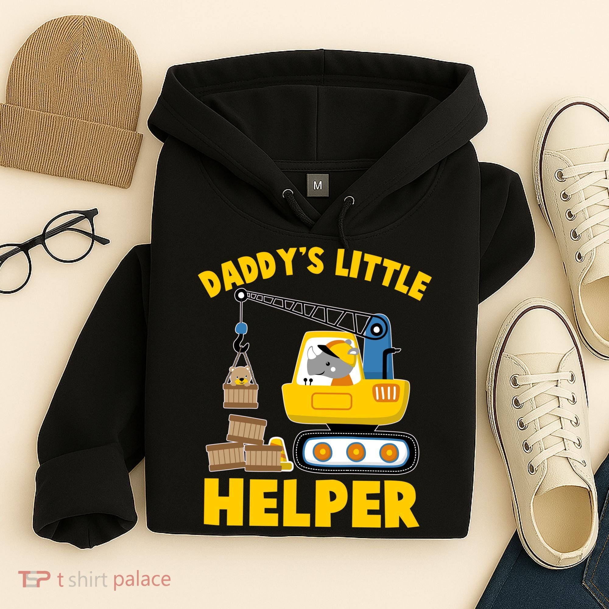 Cute Daddy's Little Helper Construction Hoodie