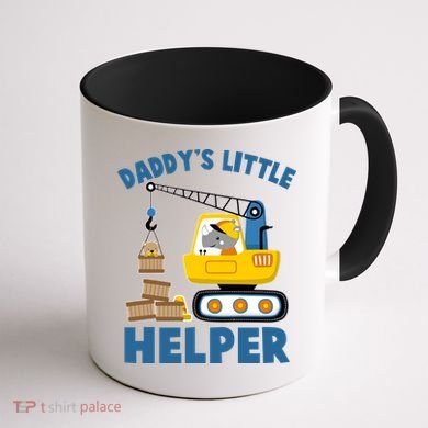 Cute Daddy's Little Helper Construction Coffee Mug back