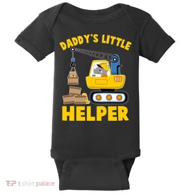 Cute Daddy's Little Helper Construction Baby Bodysuit