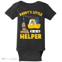 Cute Daddy's Little Helper Construction Baby Bodysuit thumb 0