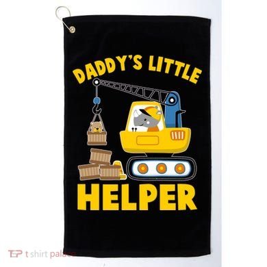Cute Daddy's Little Helper Construction Golf Towel