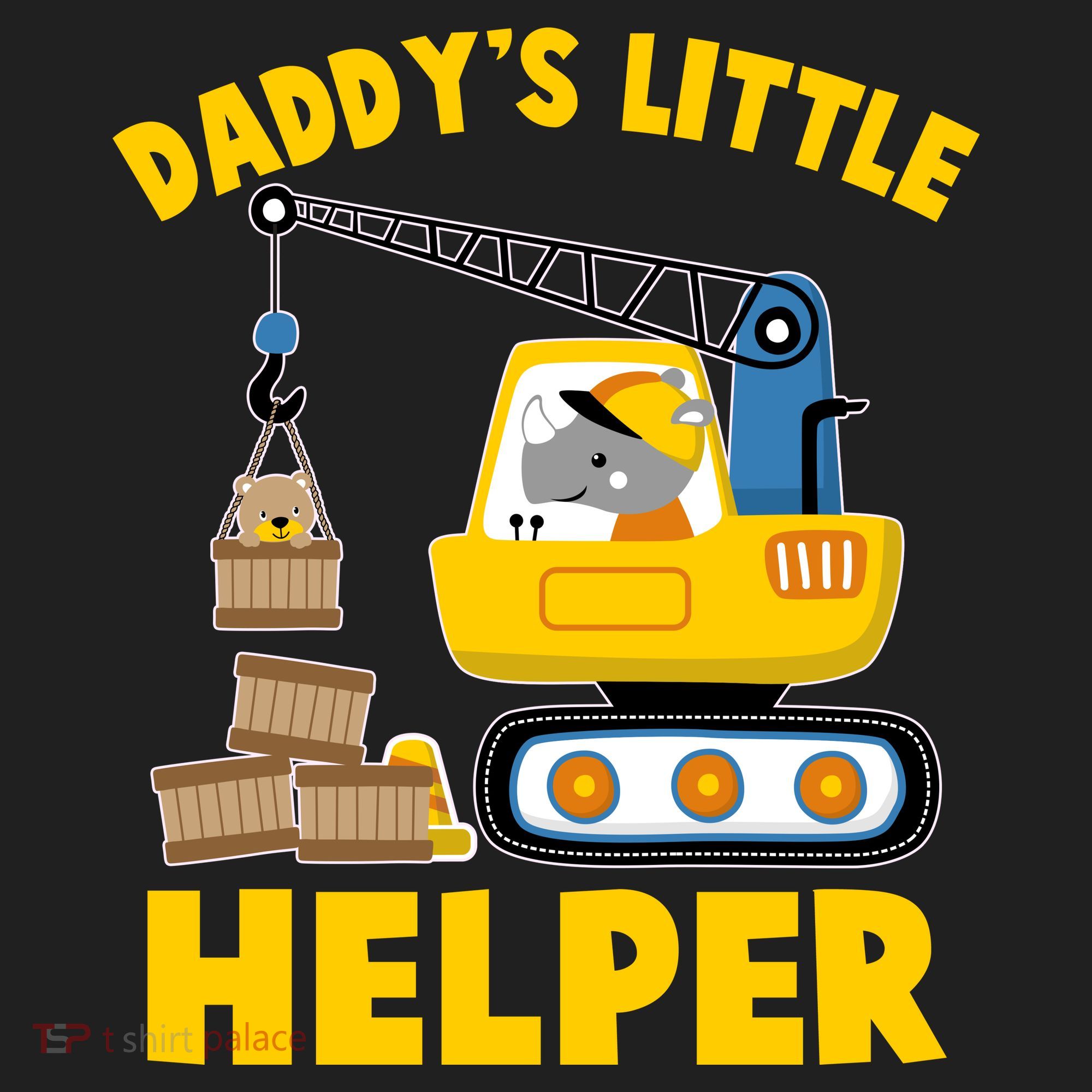 Cute Daddy's Little Helper Construction Golf Towel