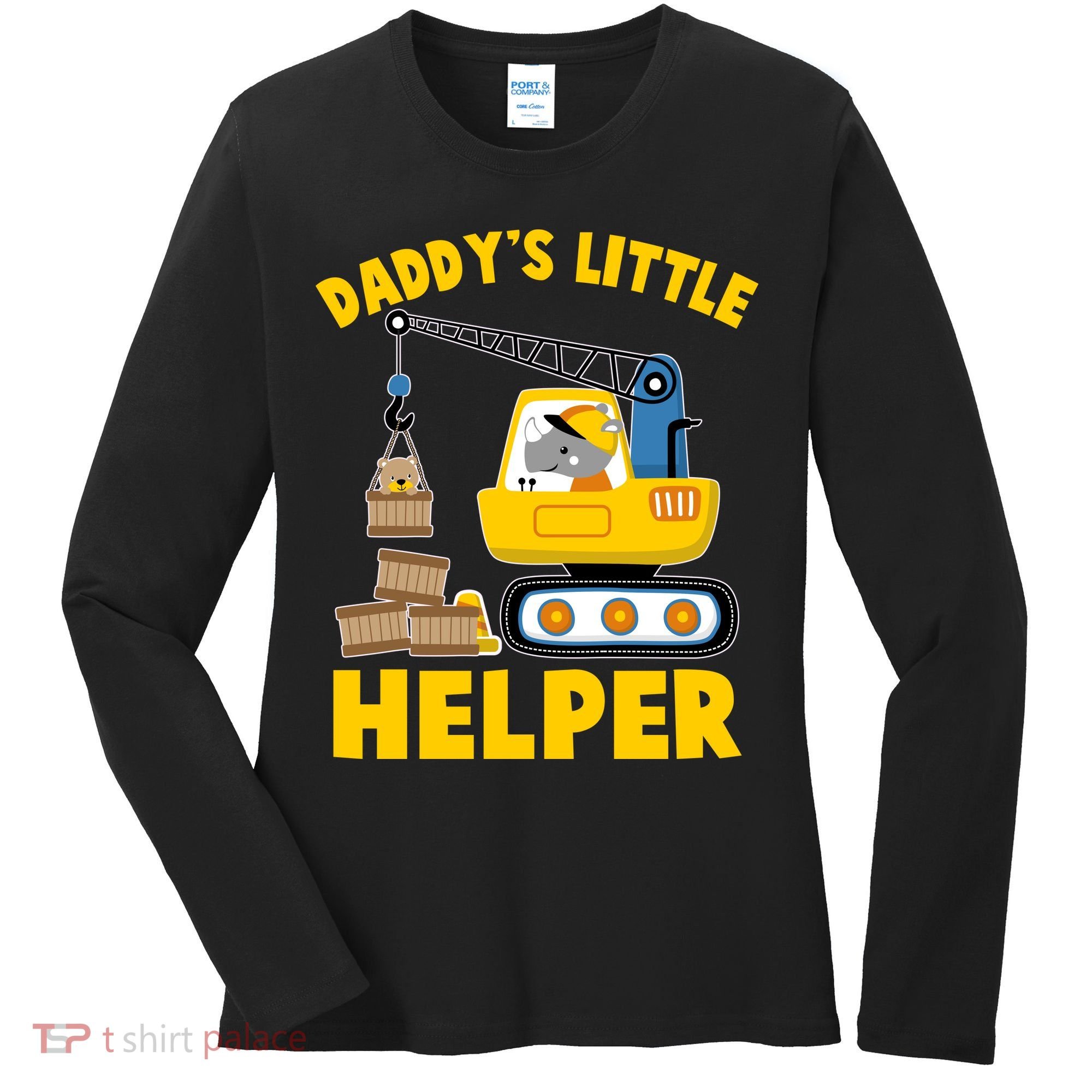 Cute Daddy's Little Helper Construction Women's Long Sleeve Shirt