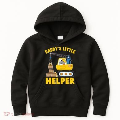 Cute Daddy's Little Helper Construction Kids Hoodie
