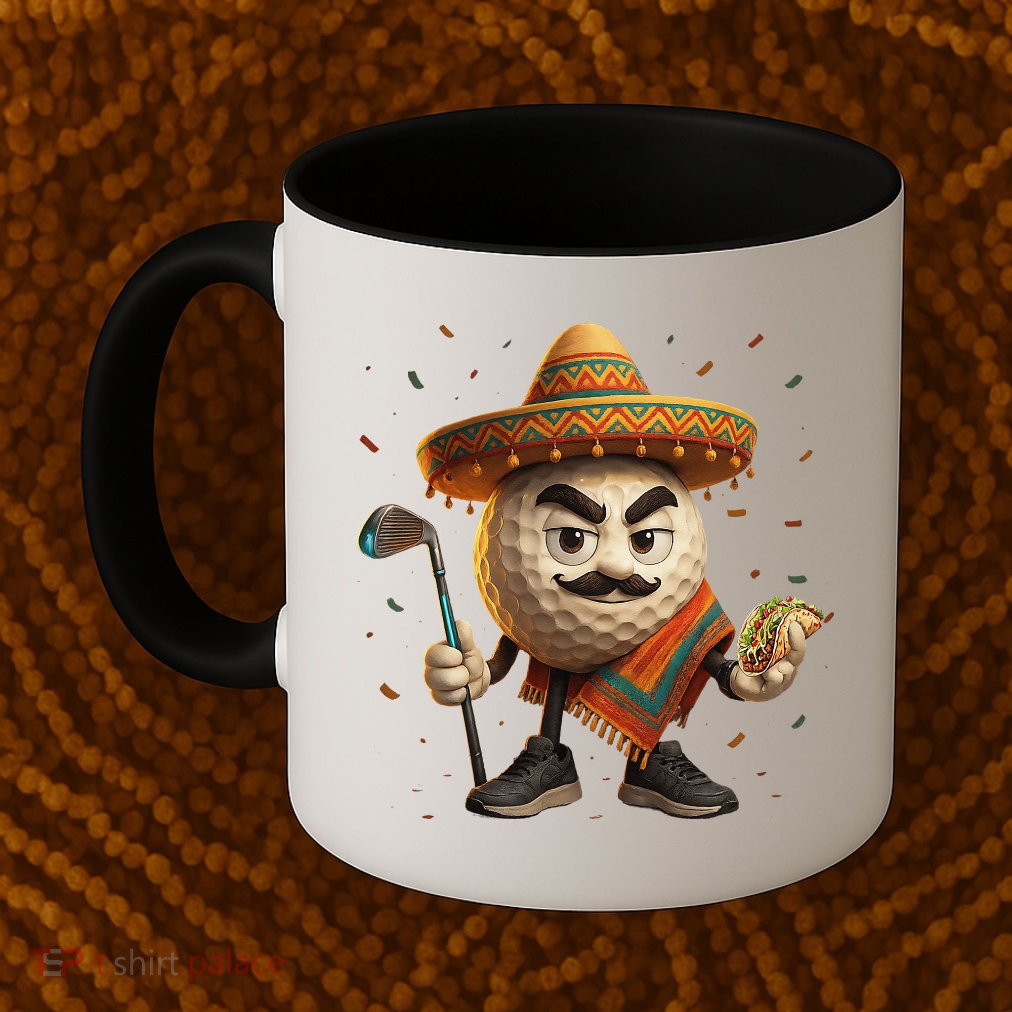 Cinco De Mayo Golf Ball With Sombrero Margarita Golf Lover Coffee Mug