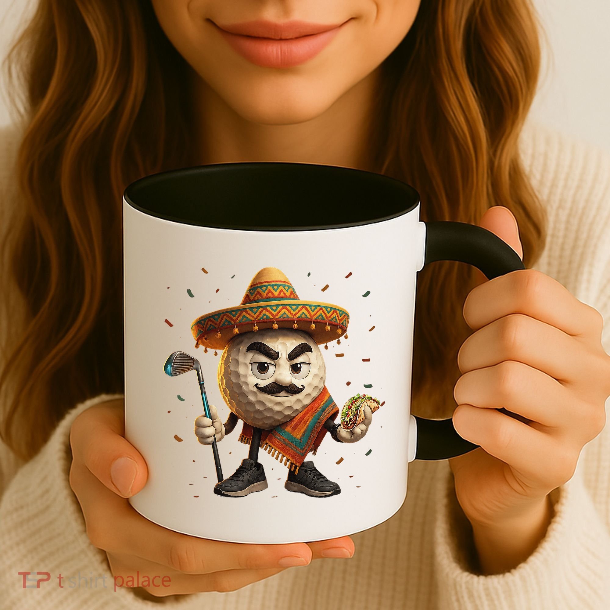 Cinco De Mayo Golf Ball With Sombrero Margarita Golf Lover Coffee Mug
