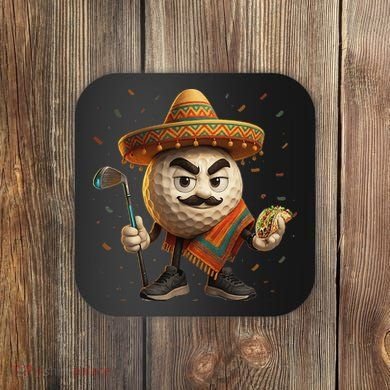 Cinco De Mayo Golf Ball With Sombrero Margarita Golf Lover Coaster