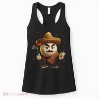 Cinco De Mayo Golf Ball With Sombrero Margarita Golf Lover Women's Tank Top thumb 0