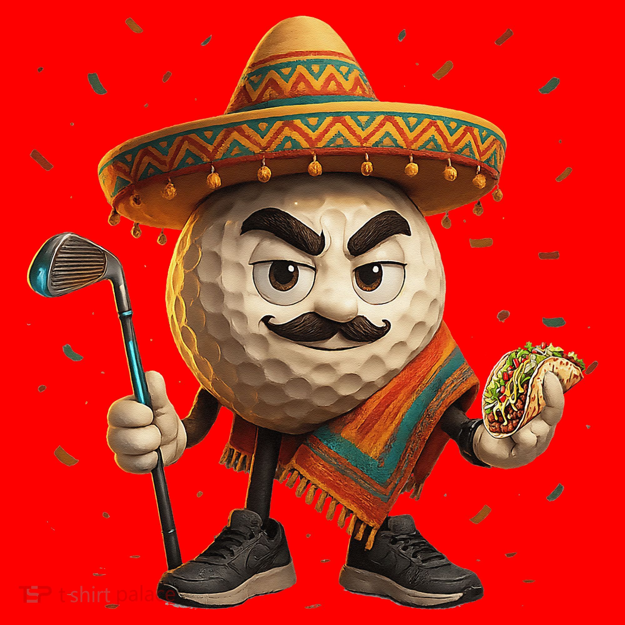 Cinco De Mayo Golf Ball With Sombrero Margarita Golf Lover Santa Hat