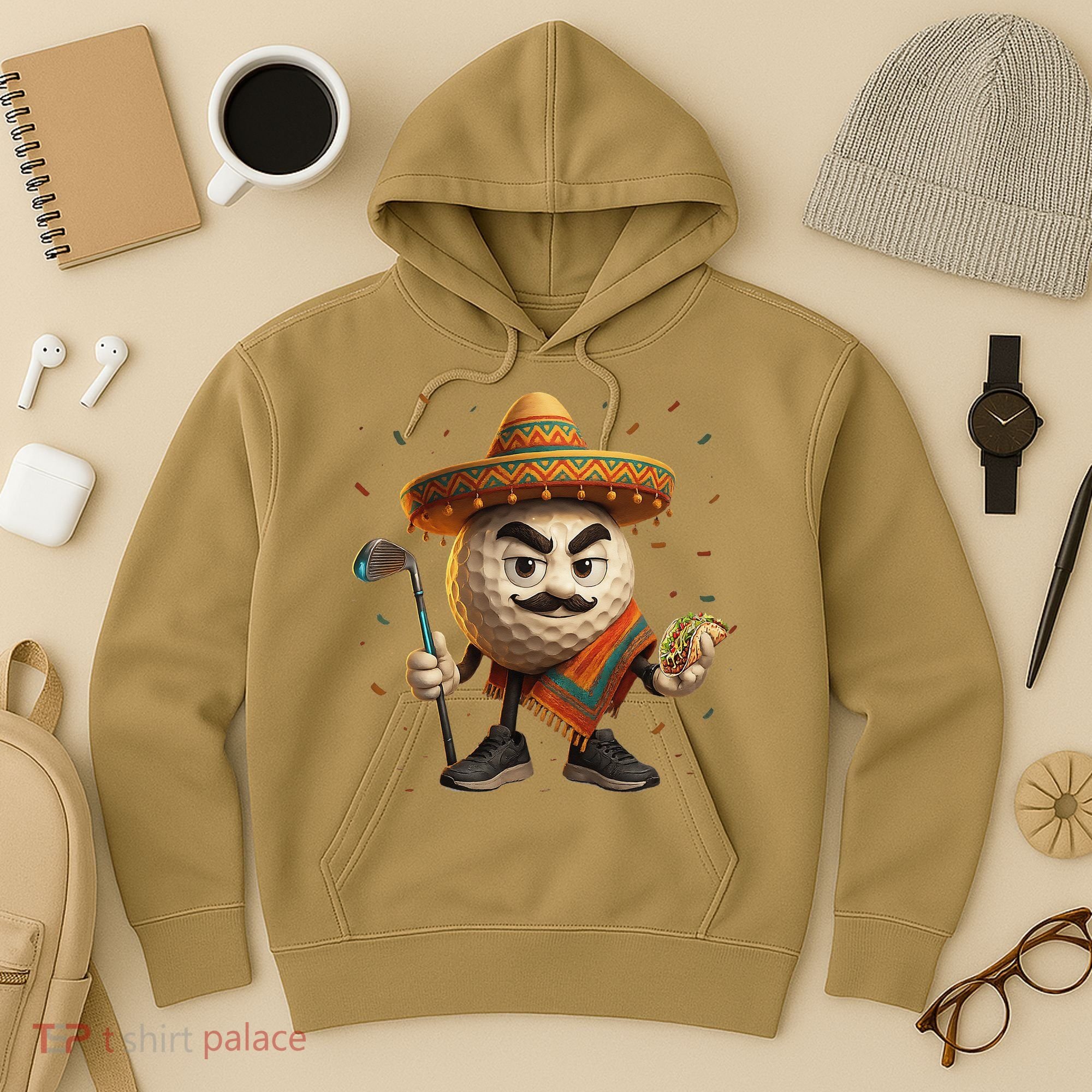 Cinco De Mayo Golf Ball With Sombrero Margarita Golf Lover Hoodie