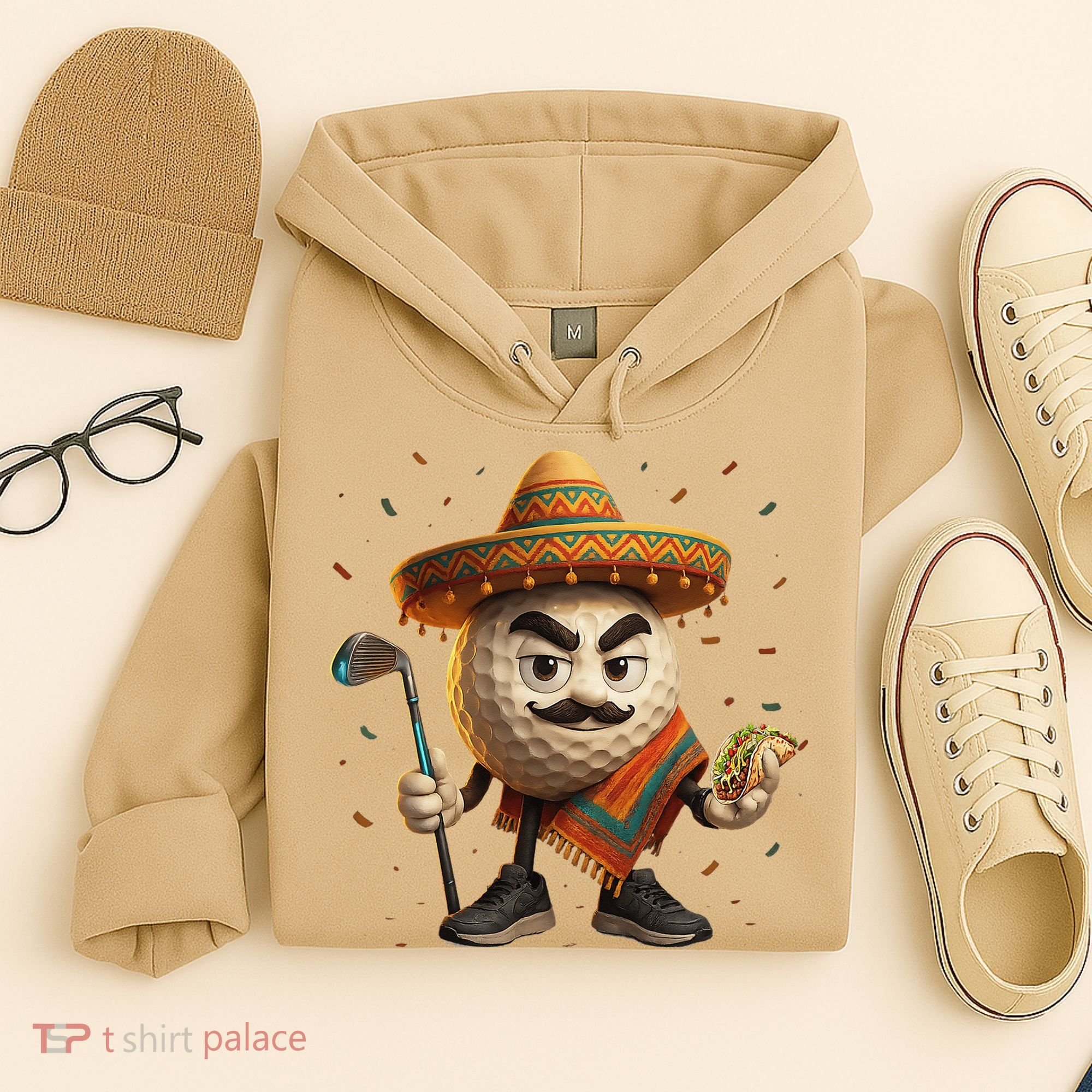 Cinco De Mayo Golf Ball With Sombrero Margarita Golf Lover Hoodie
