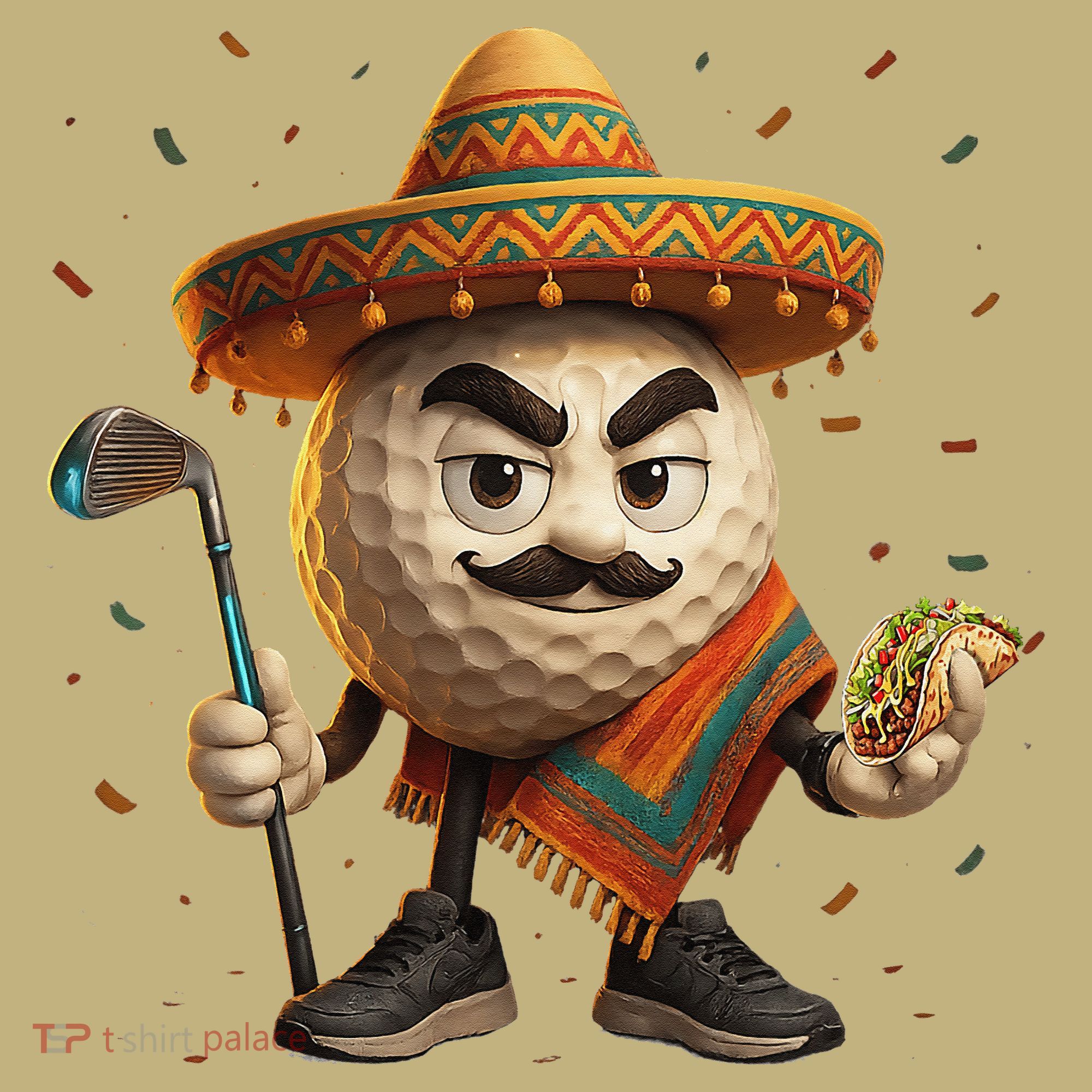 Cinco De Mayo Golf Ball With Sombrero Margarita Golf Lover Sweatshirt