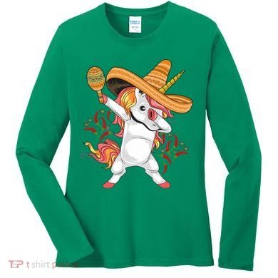 Cinco De Mayo Unicorn Dab Women's Long Sleeve Shirt