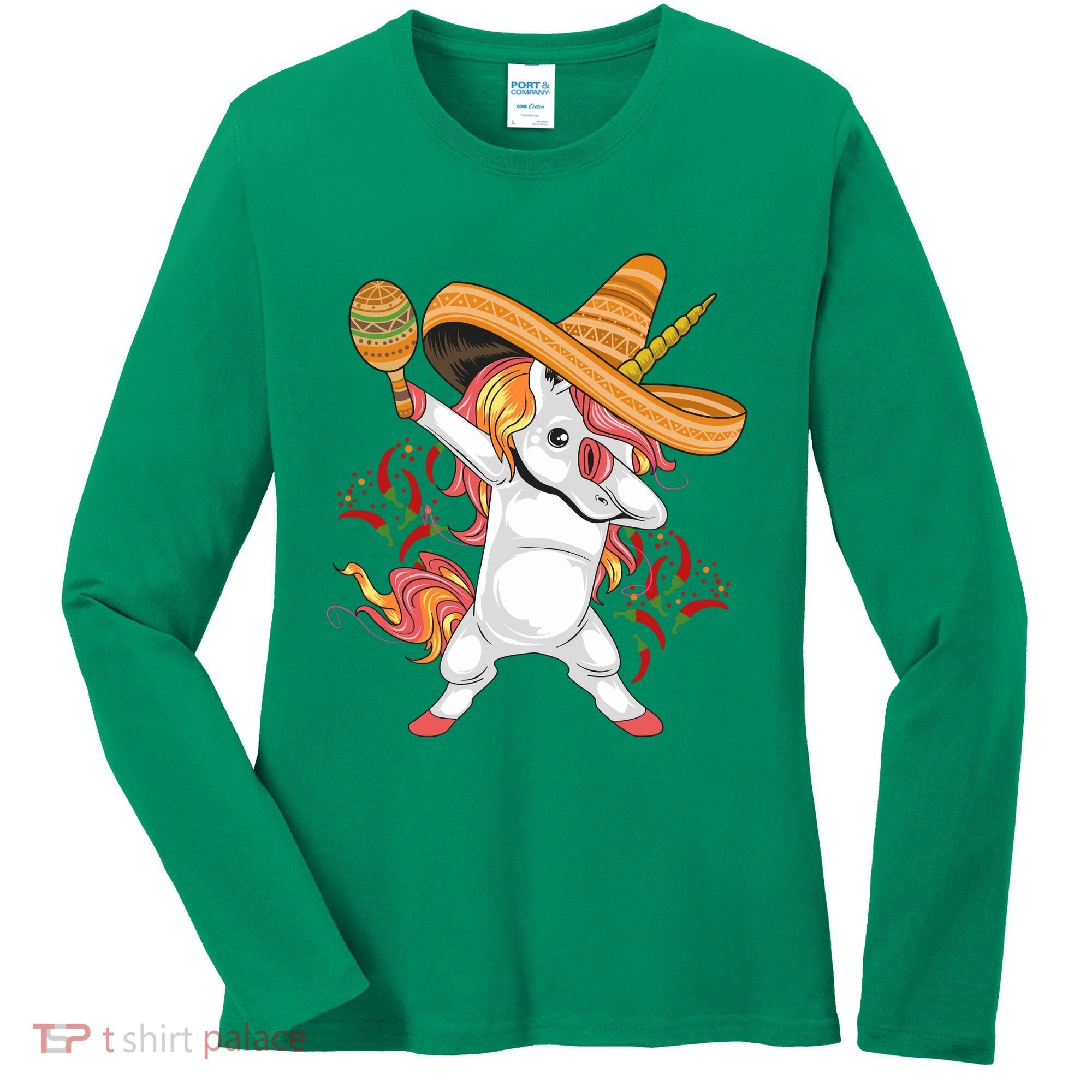 Cinco De Mayo Unicorn Dab Women's Long Sleeve Shirt