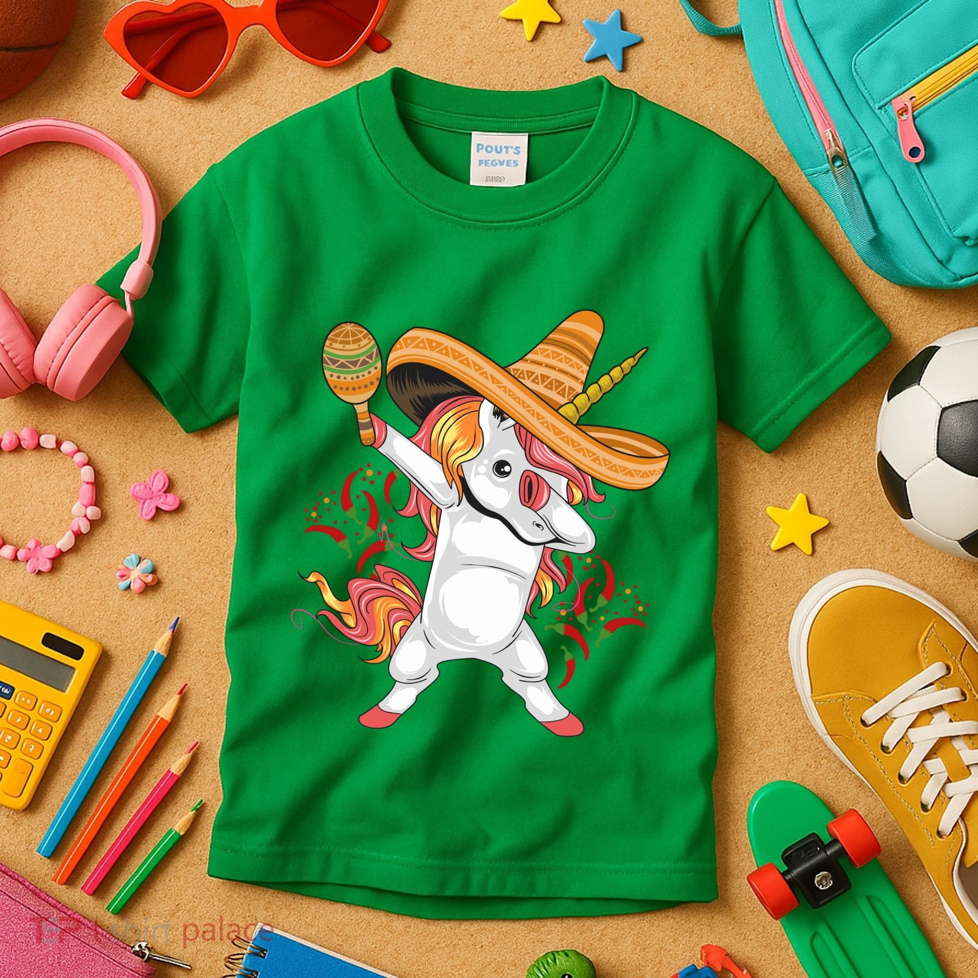 Cinco De Mayo Unicorn Dab Kids T-Shirt