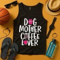 Cute Dog Mother Coffee Lover Tank Top thumb 4