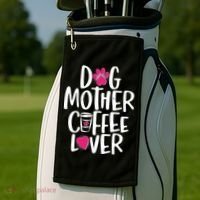 Cute Dog Mother Coffee Lover Golf Towel thumb 2